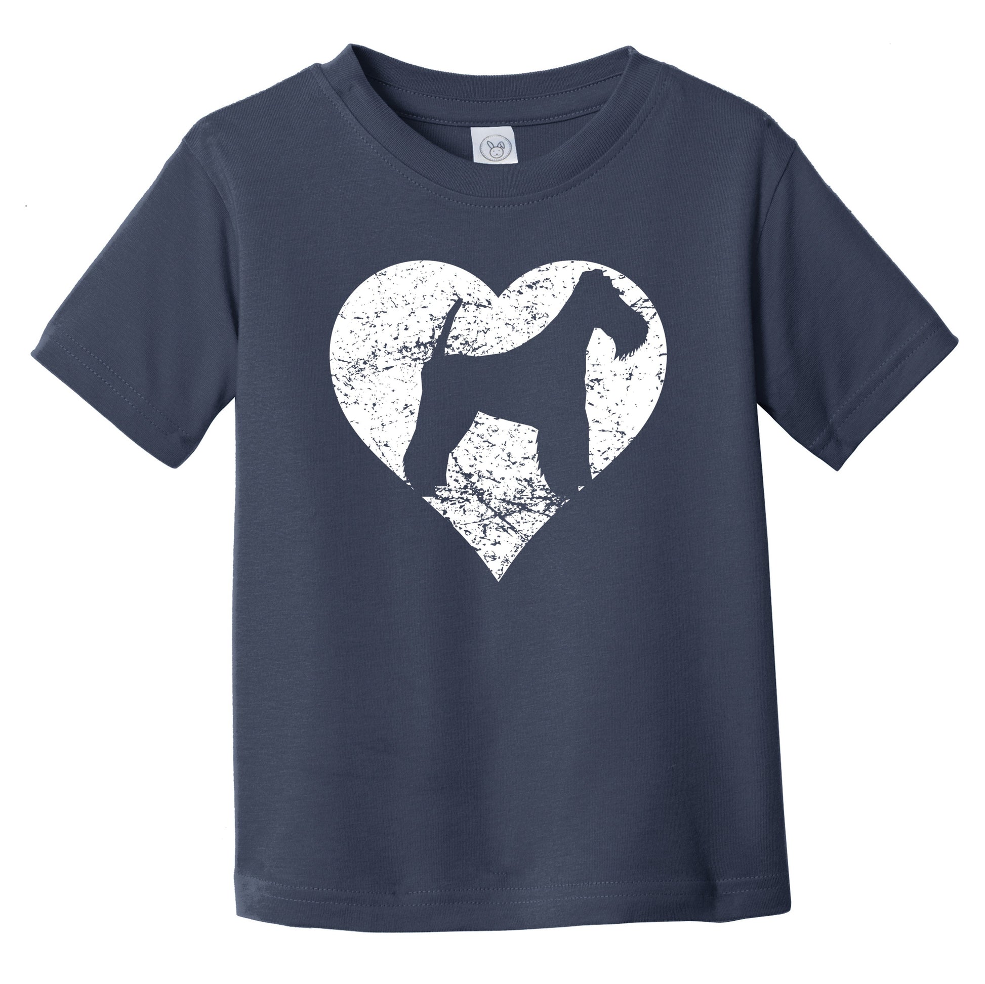 Distressed Fox Terrier Heart Dog Owner Graphic Infant Toddler T-Shirt