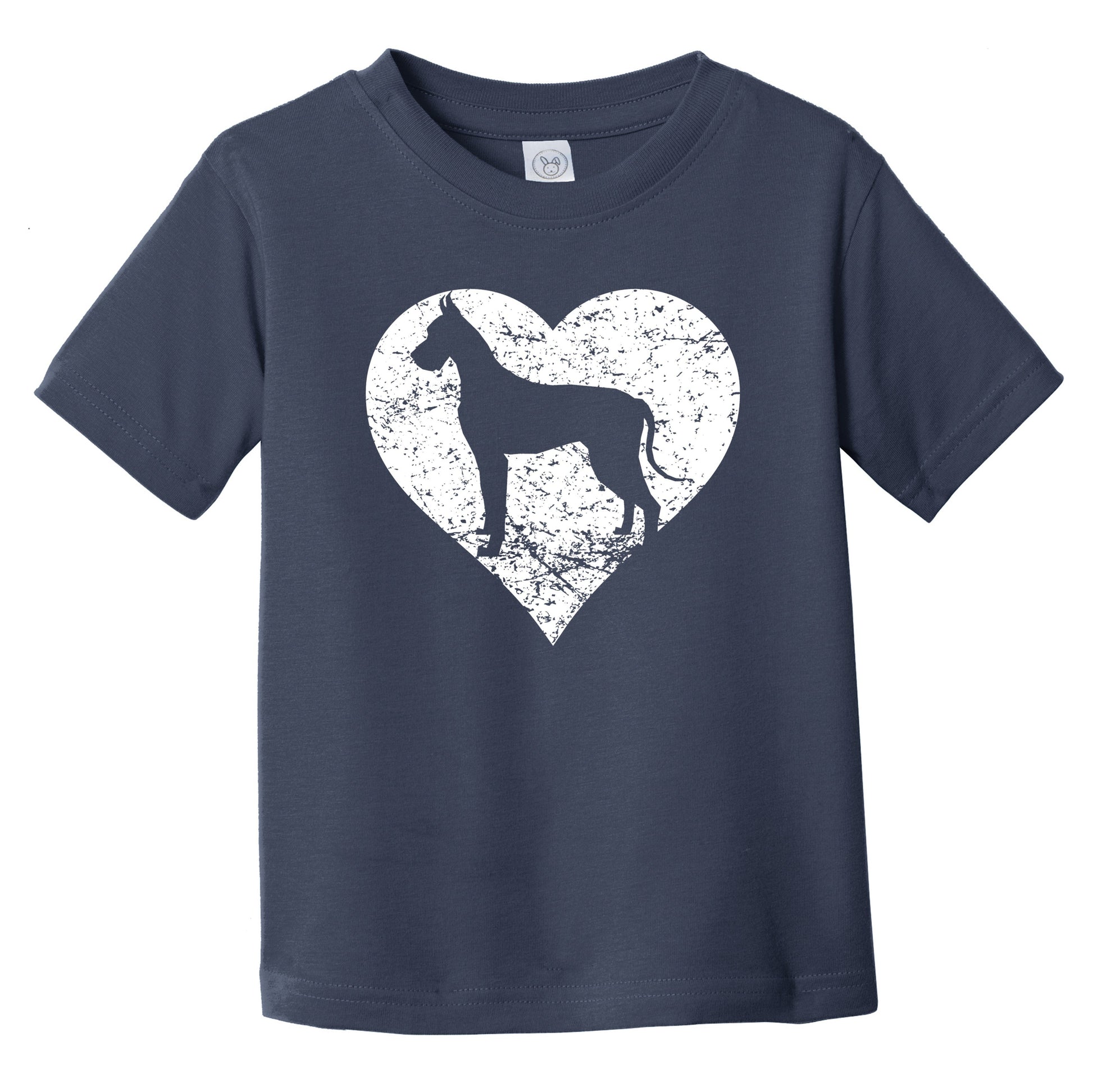 Distressed Great Dane Heart Dog Owner Graphic Infant Toddler T-Shirt