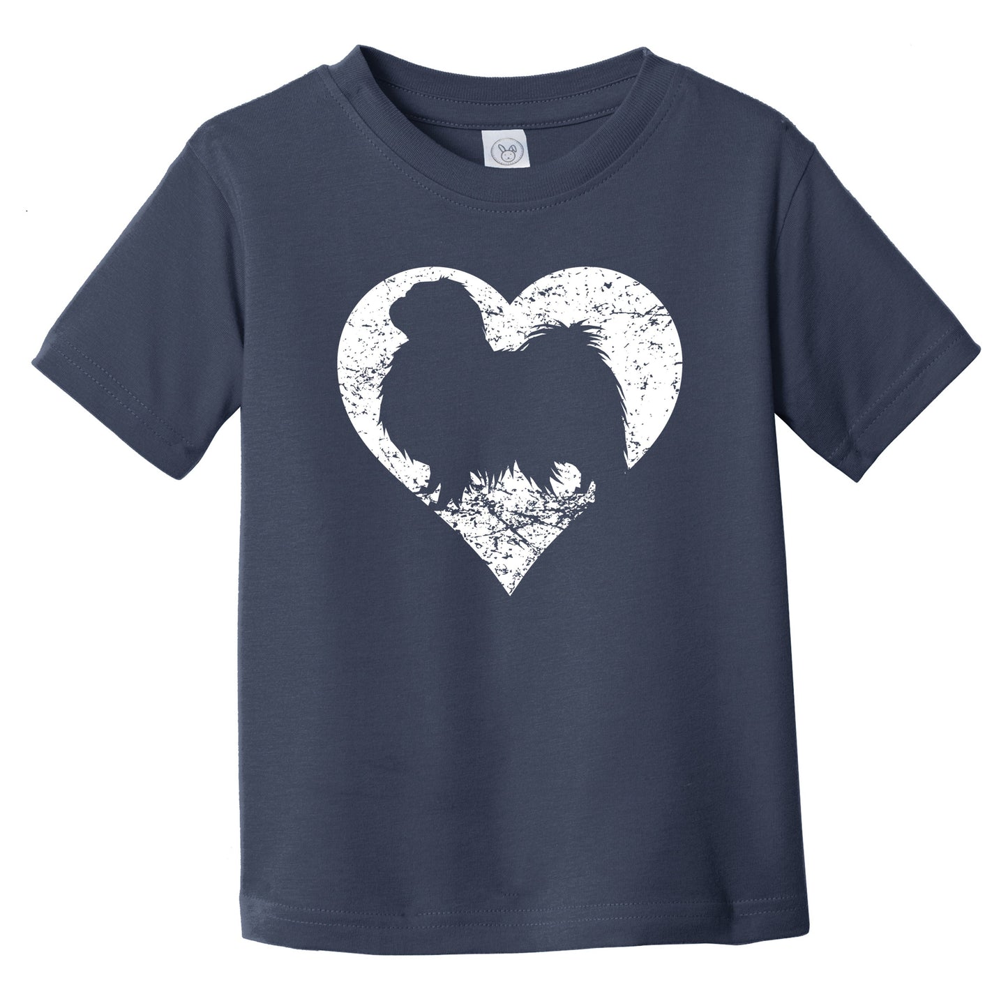 Distressed Japanese Chin Heart Dog Owner Graphic Infant Toddler T-Shirt