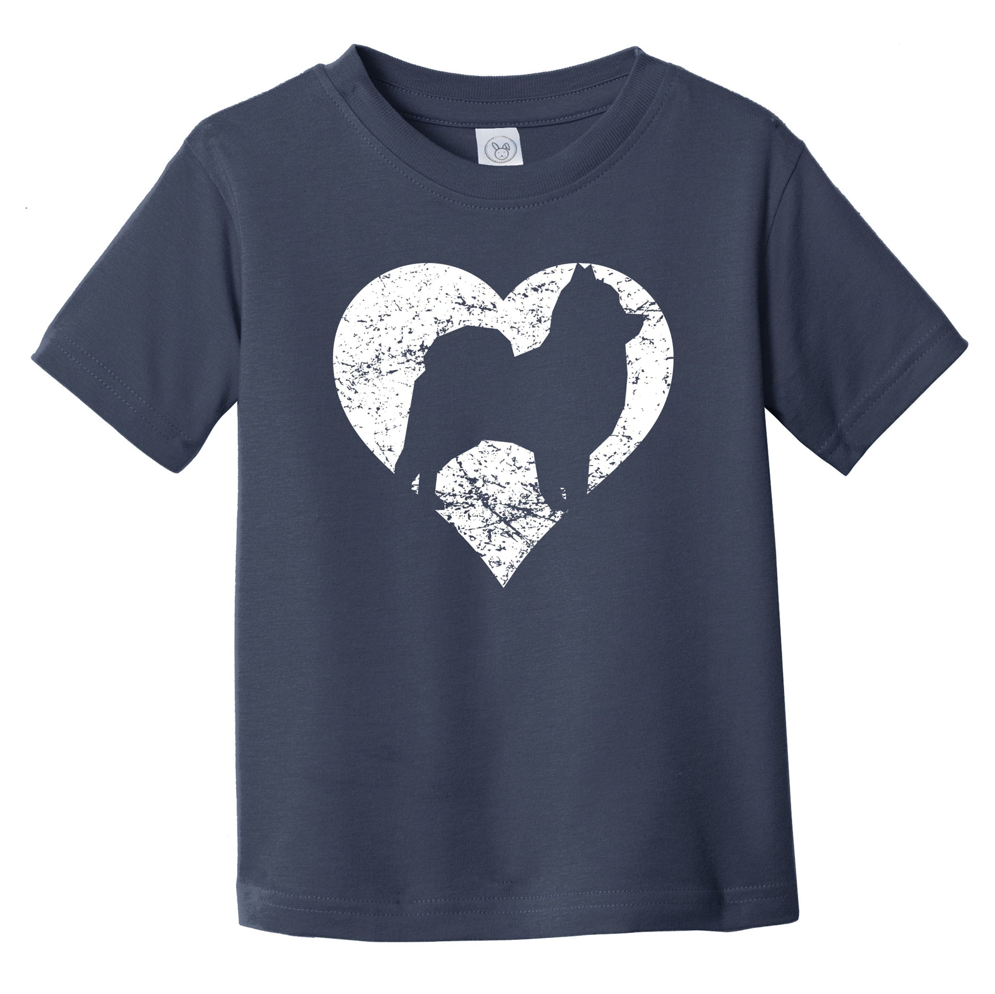 Distressed Pomeranian Heart Dog Owner Graphic Infant Toddler T-Shirt