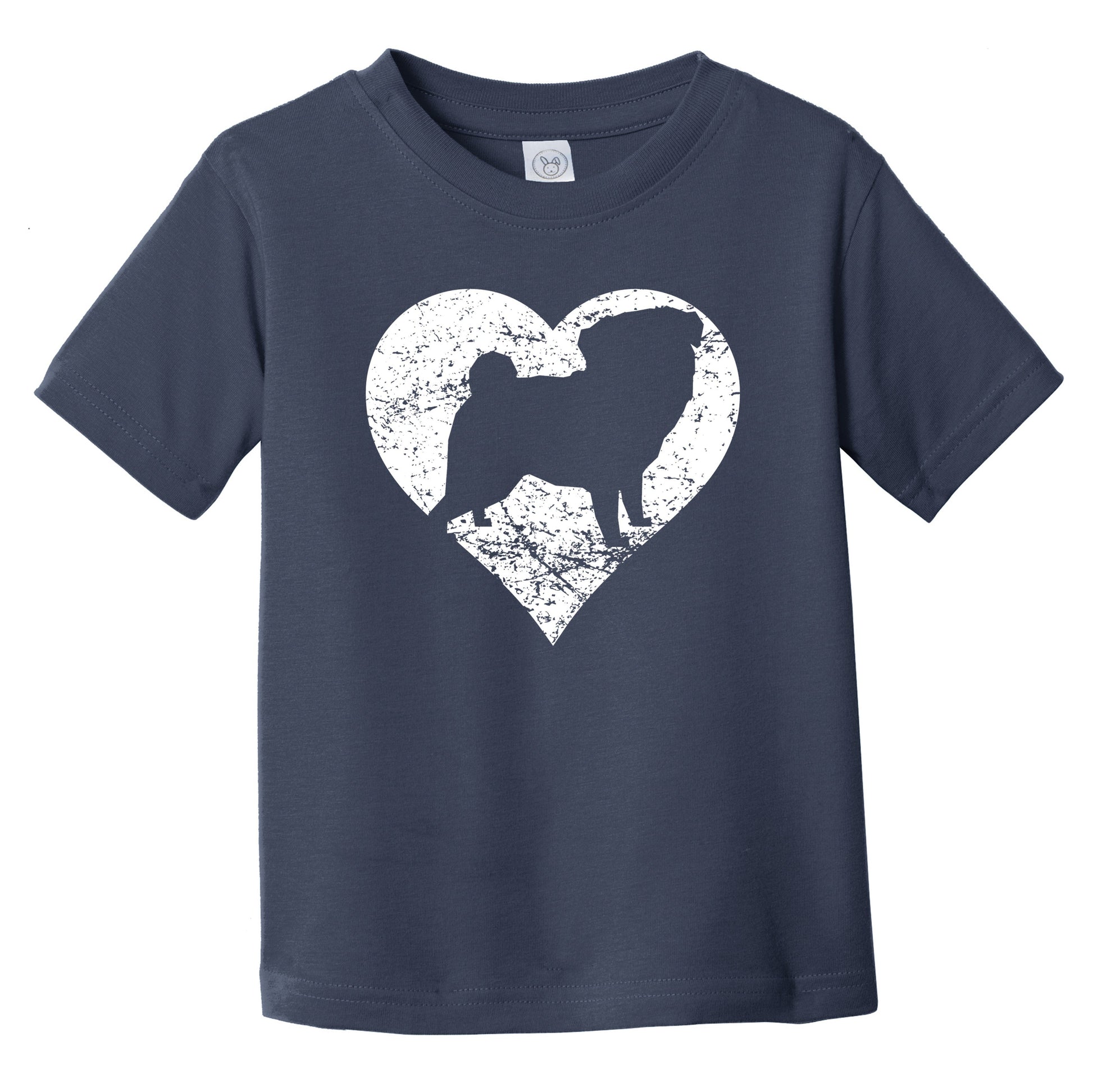 Distressed Pug Heart Dog Owner Graphic Infant Toddler T-Shirt