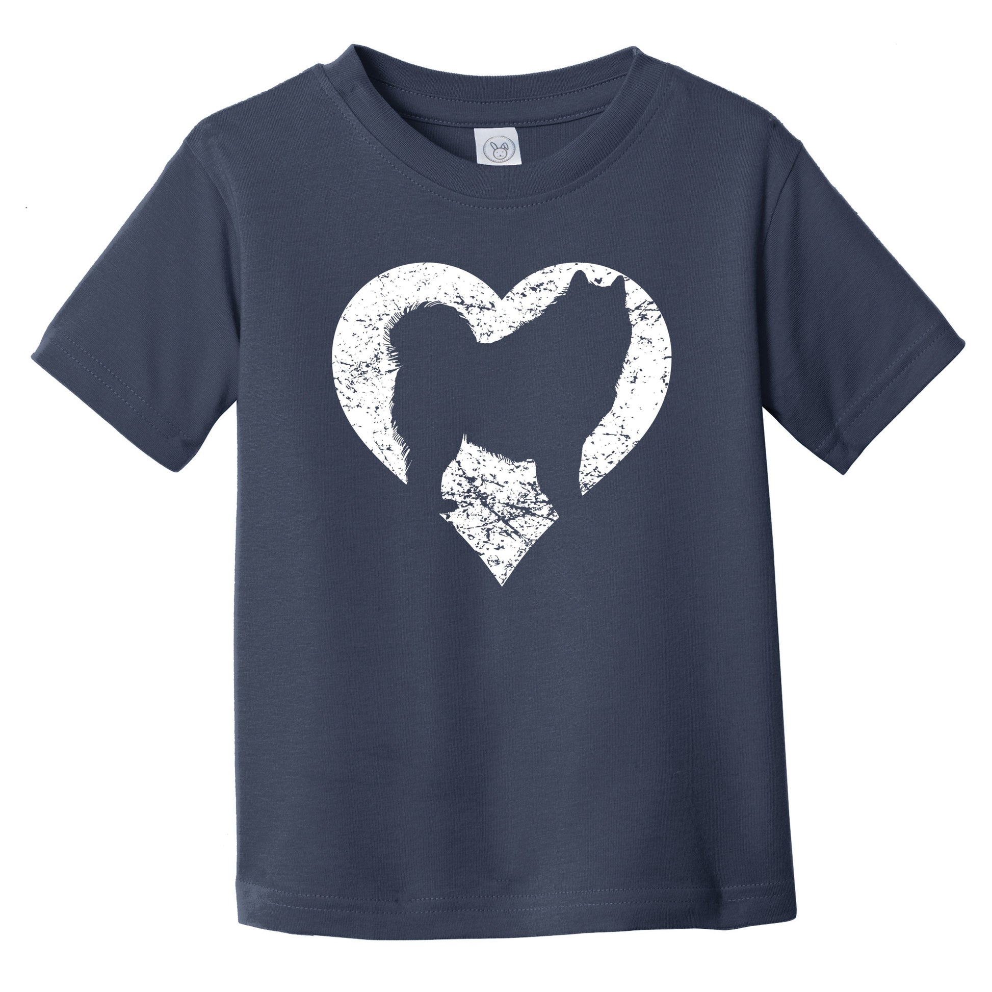 Distressed Samoyed Heart Dog Owner Graphic Infant Toddler T-Shirt