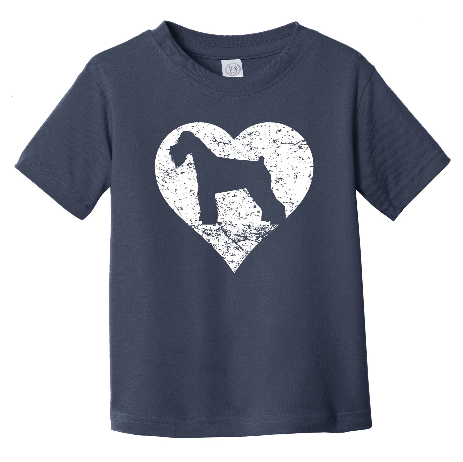 Distressed Schnauzer Heart Dog Owner Graphic Infant Toddler T-Shirt