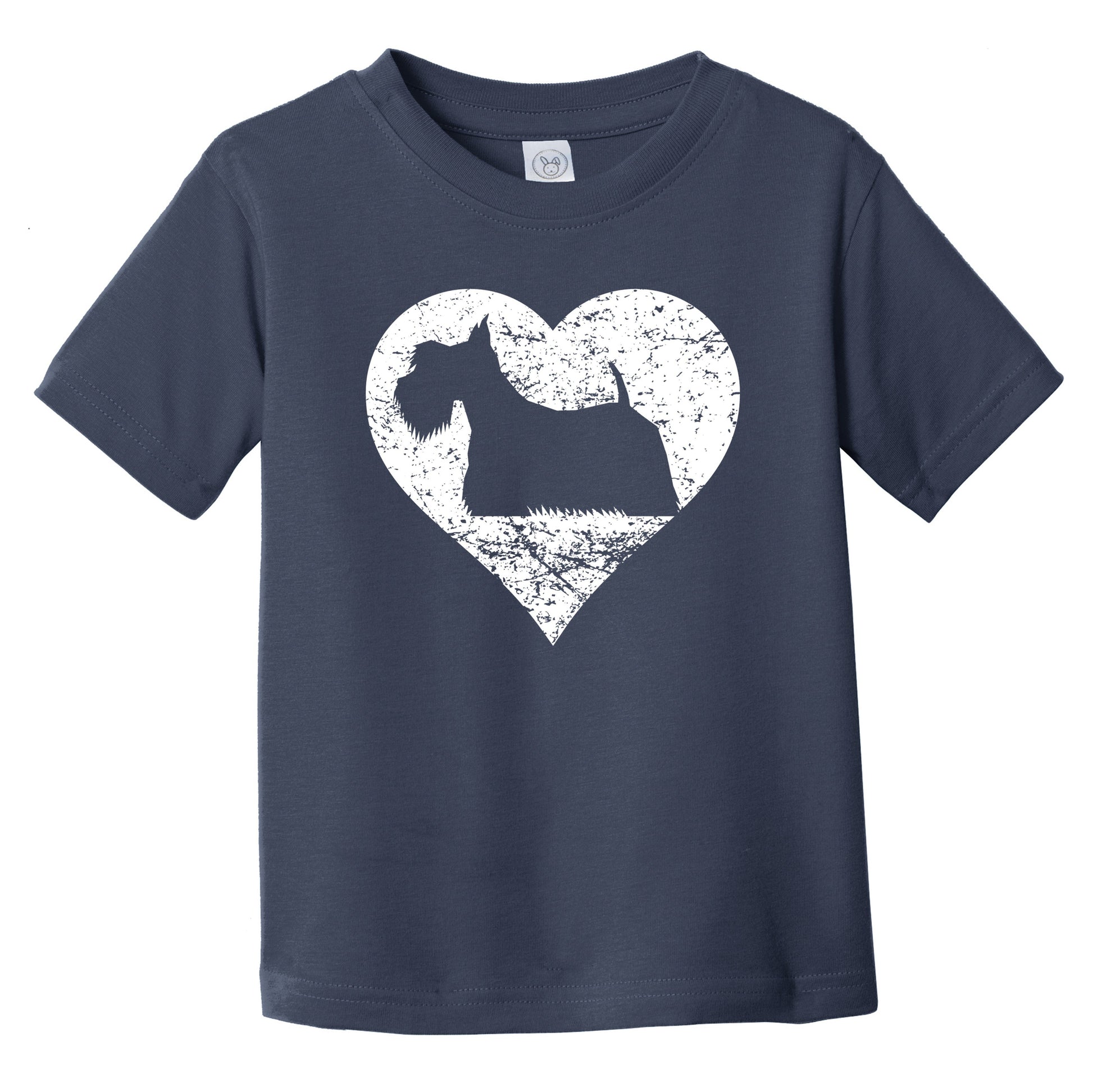 Distressed Scottish Terrier Heart Dog Owner Graphic Infant Toddler T-Shirt