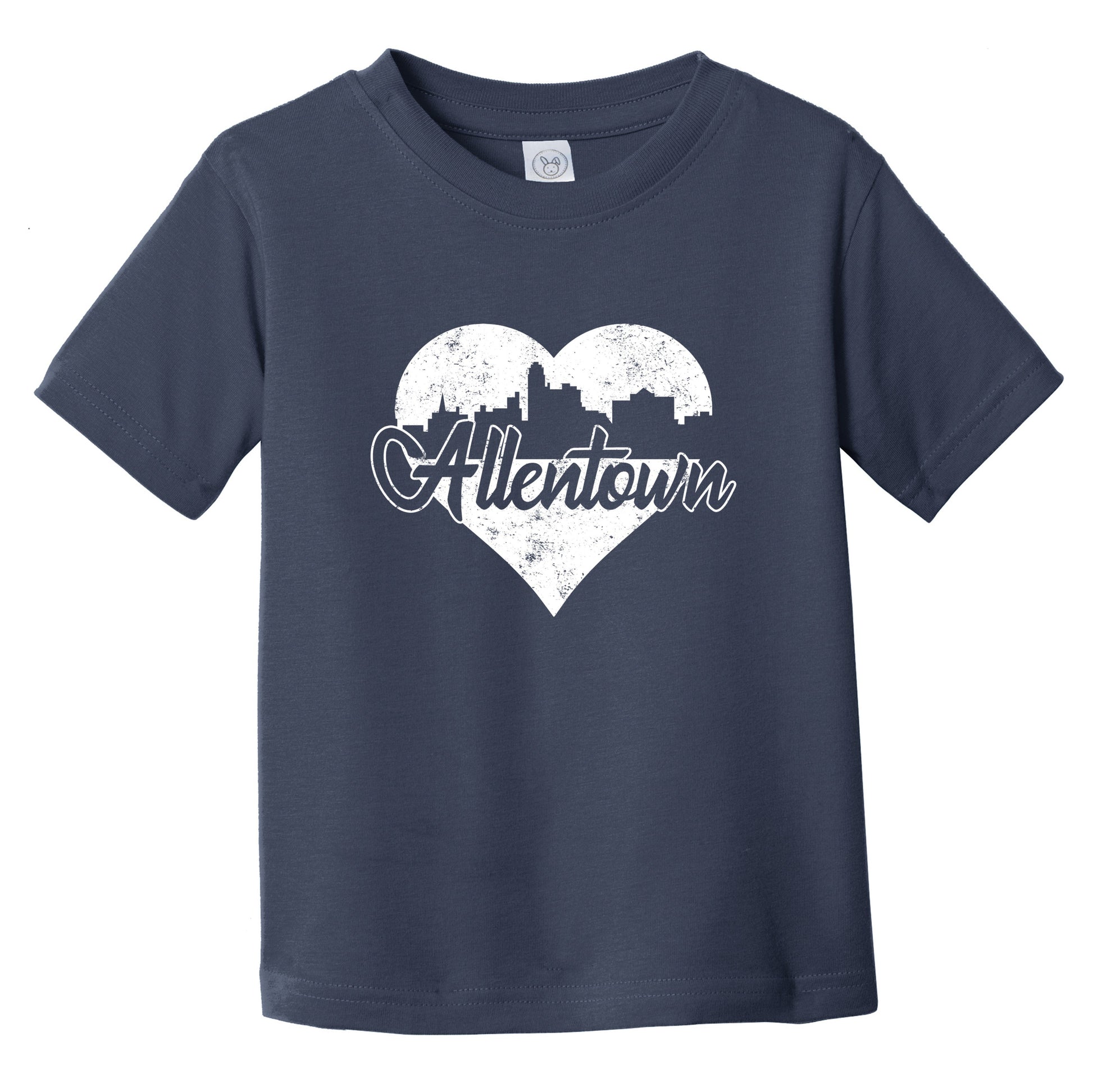 Retro Allentown Pennsylvania Skyline Heart Distressed Infant Toddler T-Shirt