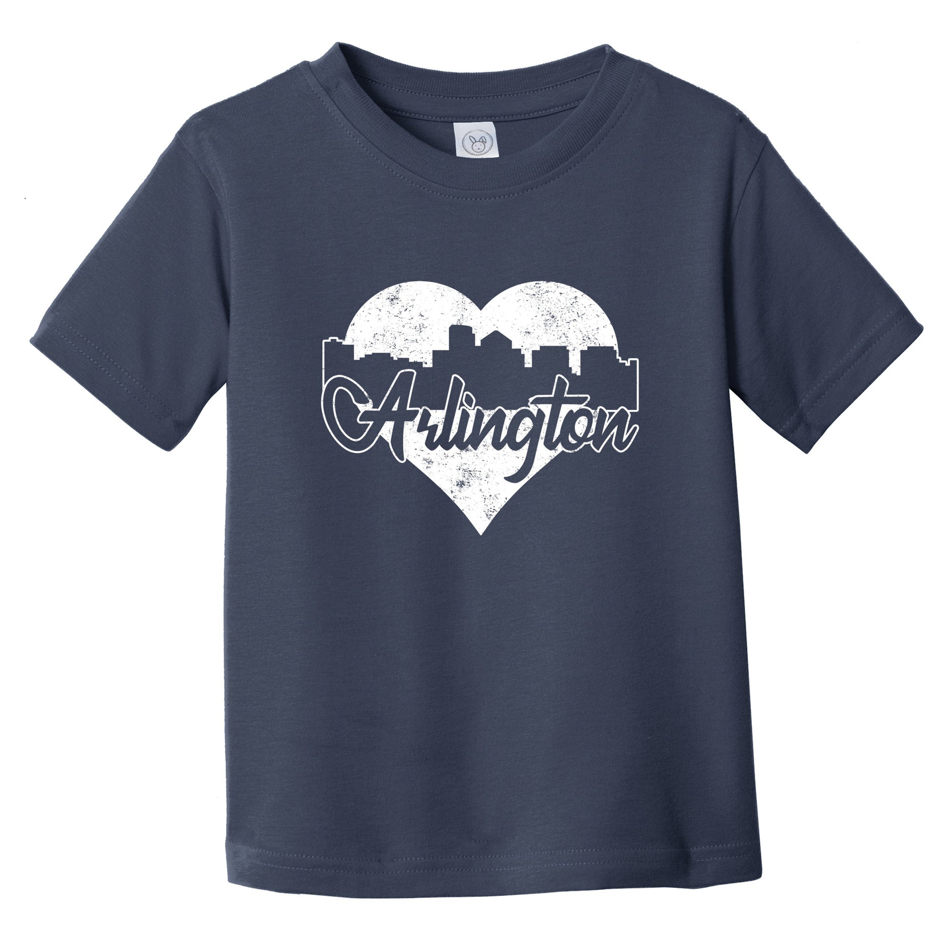 Retro Arlington Virginia Skyline Heart Distressed Infant Toddler T-Shirt