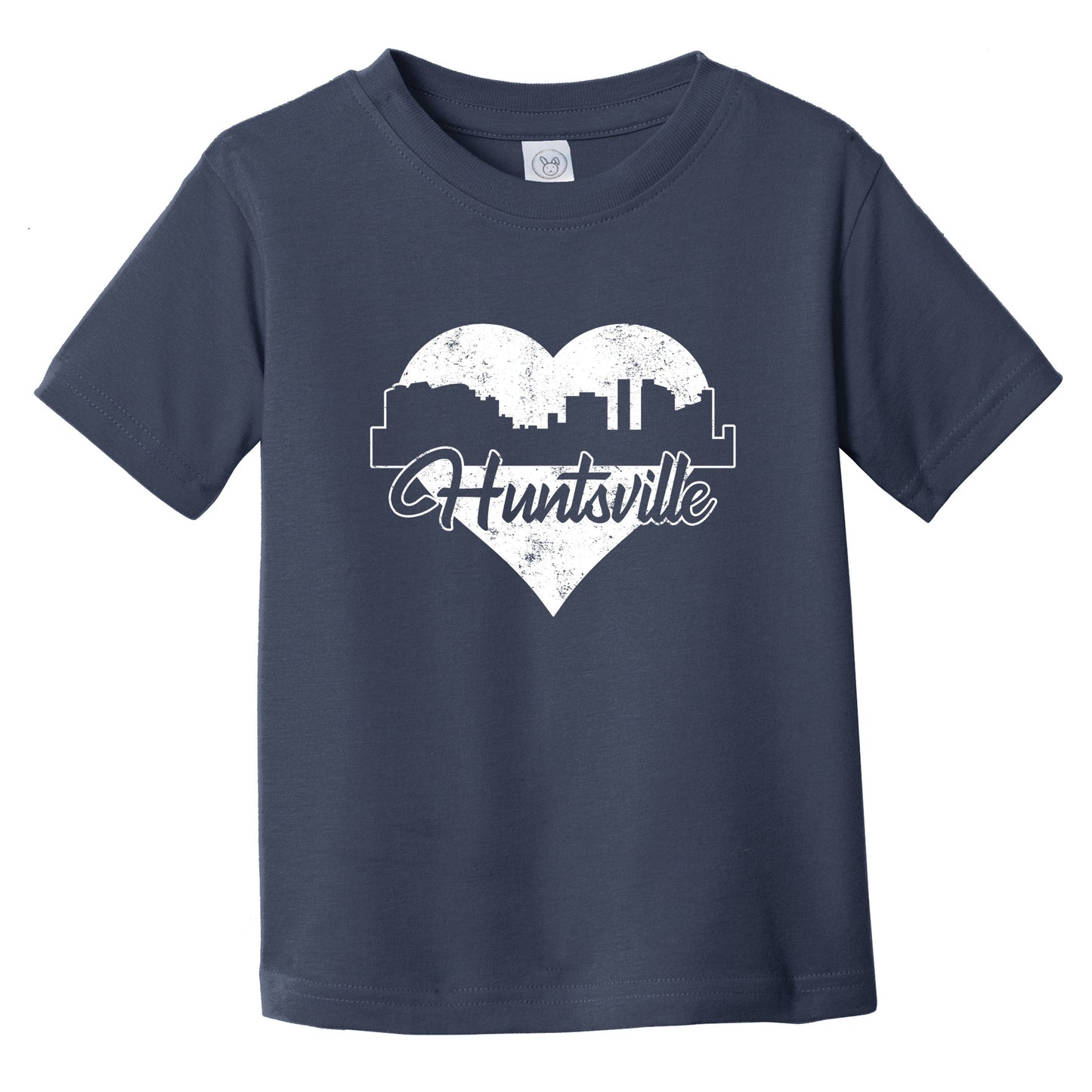 Retro Huntsville Alabama Skyline Heart Distressed Infant Toddler T-Shirt