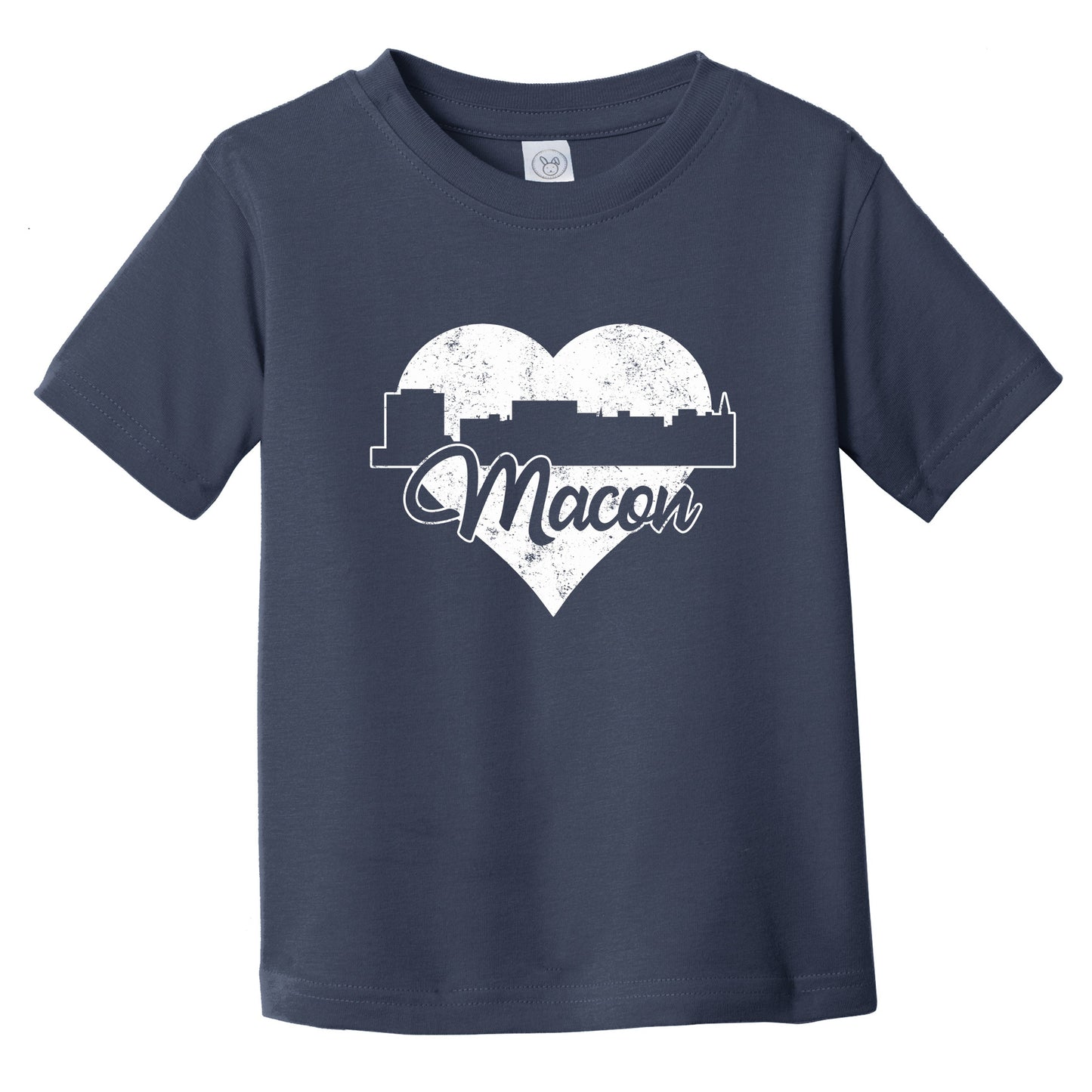 Retro Macon Georgia Skyline Heart Distressed Infant Toddler T-Shirt