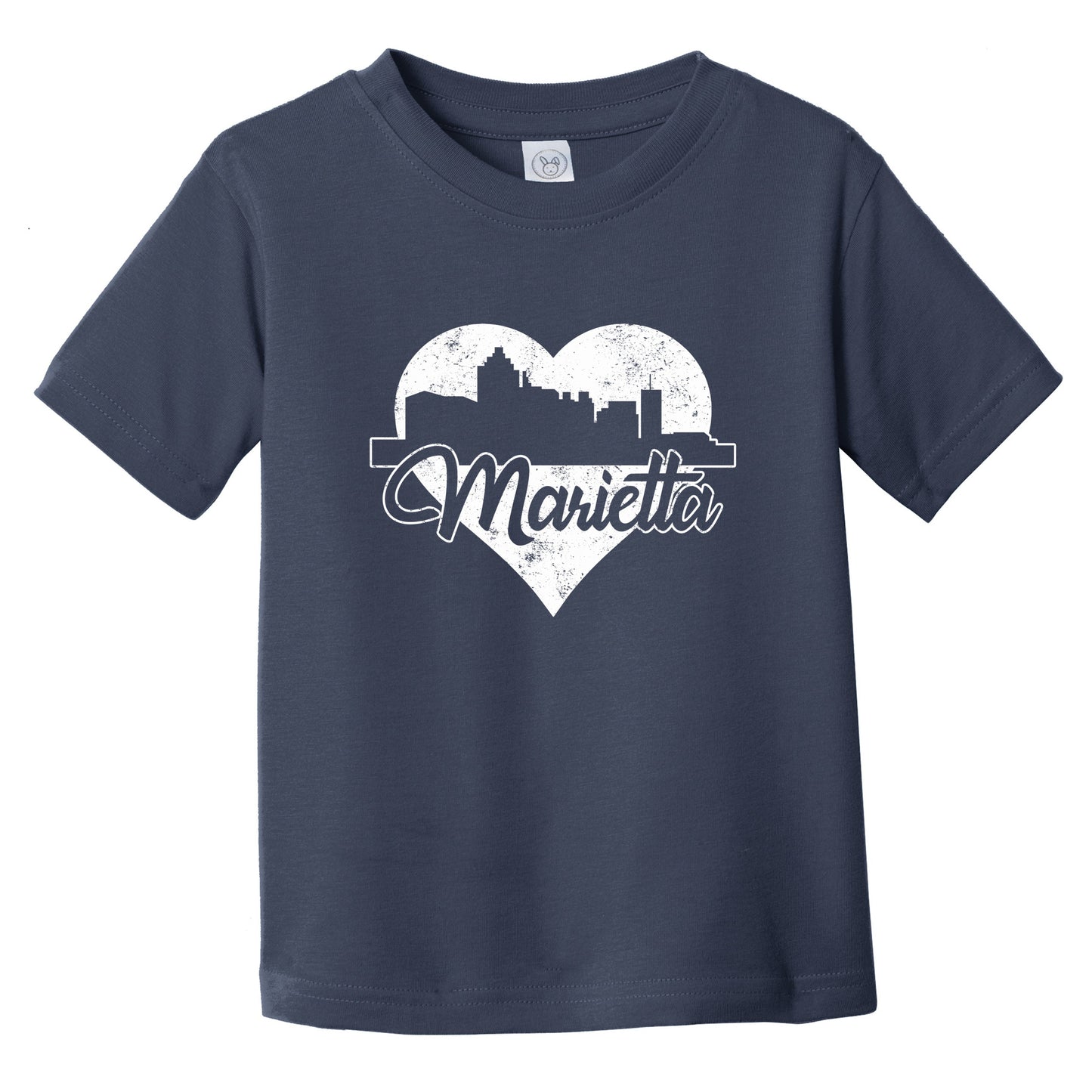 Retro Marietta Georgia Skyline Heart Distressed Infant Toddler T-Shirt