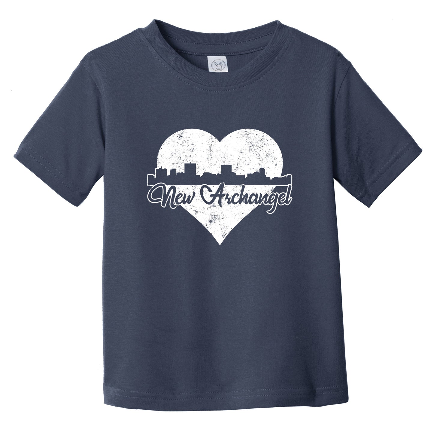 Retro New Archangel Alaska Skyline Heart Distressed Infant Toddler T-Shirt
