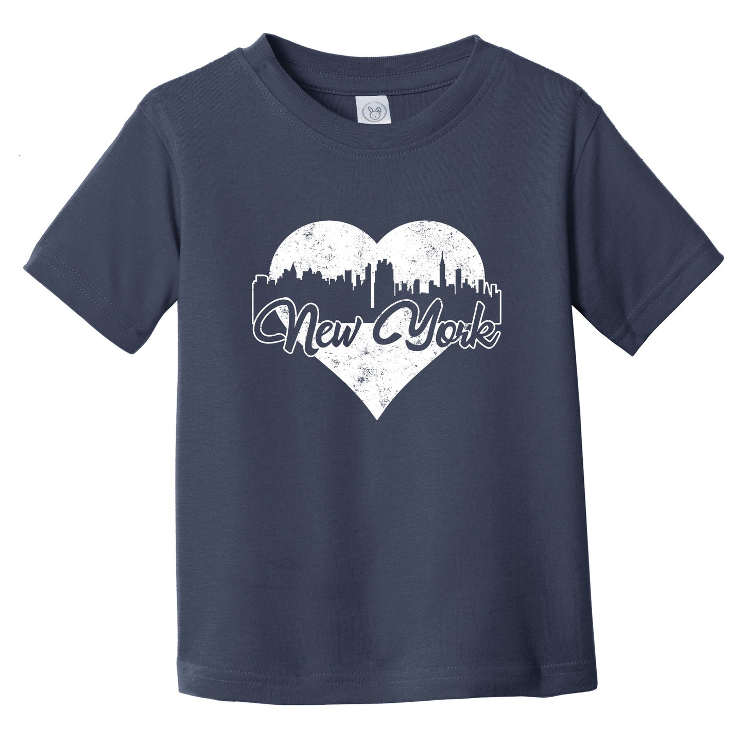 Retro New York City Skyline Heart Distressed Infant Toddler T-Shirt