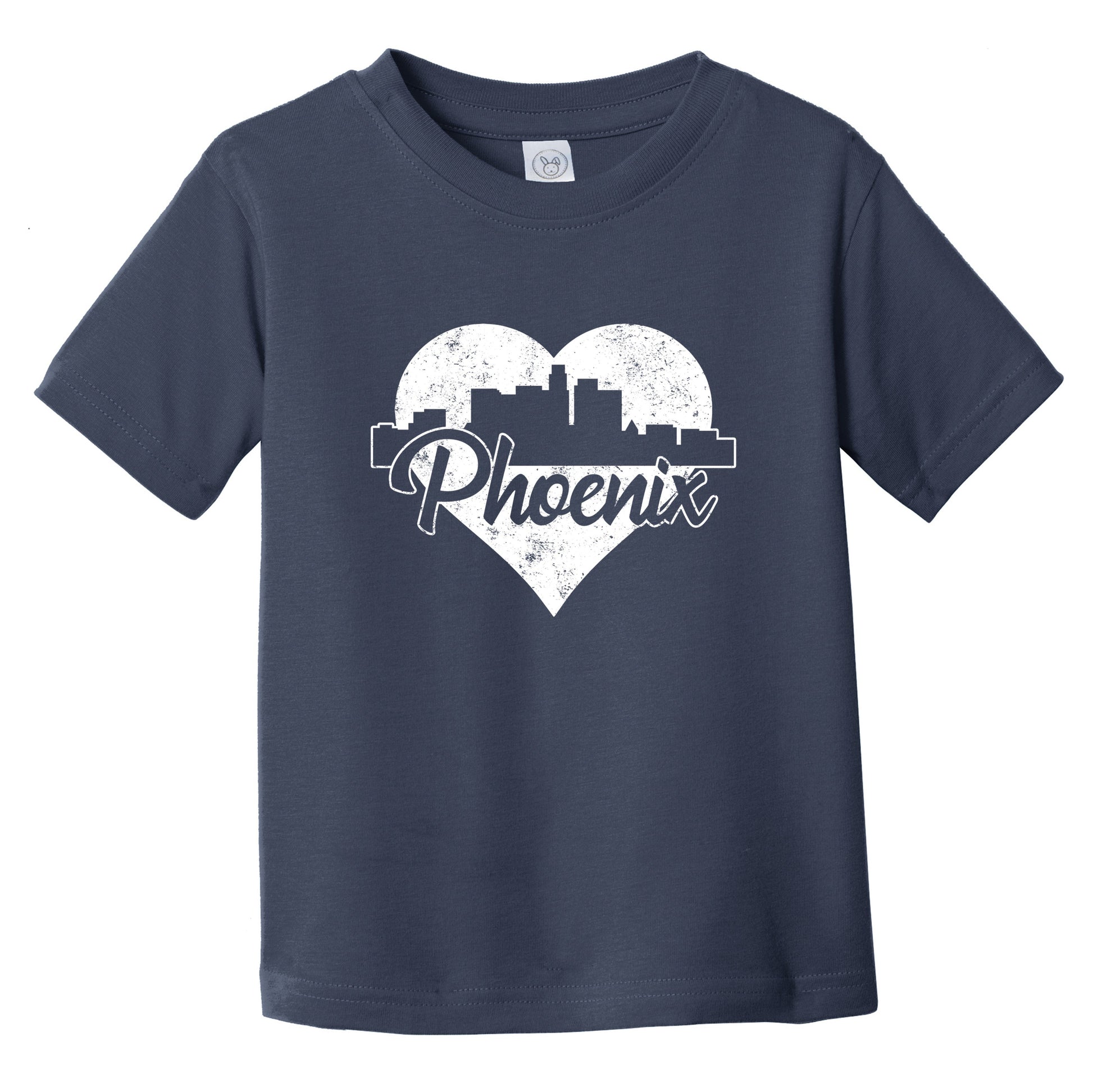 Retro Phoenix Arizona Skyline Heart Distressed Infant Toddler T-Shirt