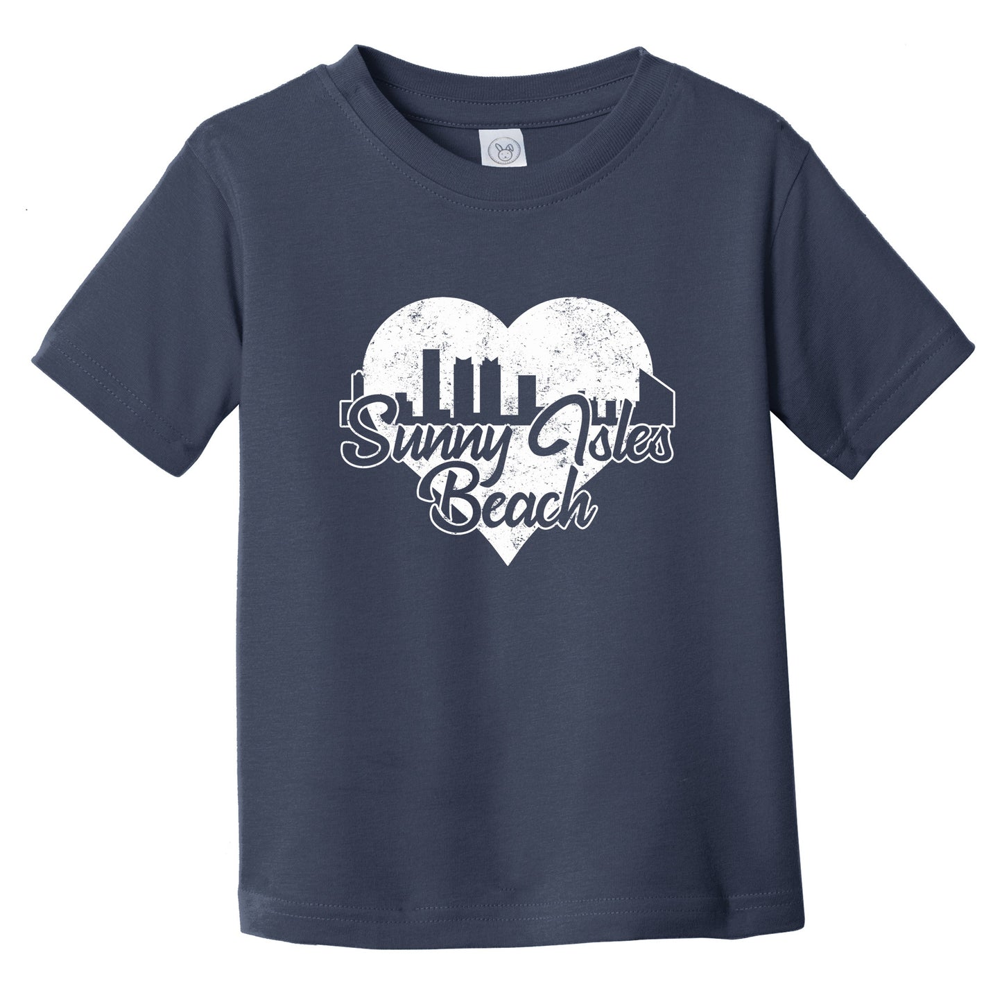 Retro Sunny Isles Beach Florida Skyline Heart Distressed Infant Toddler T-Shirt