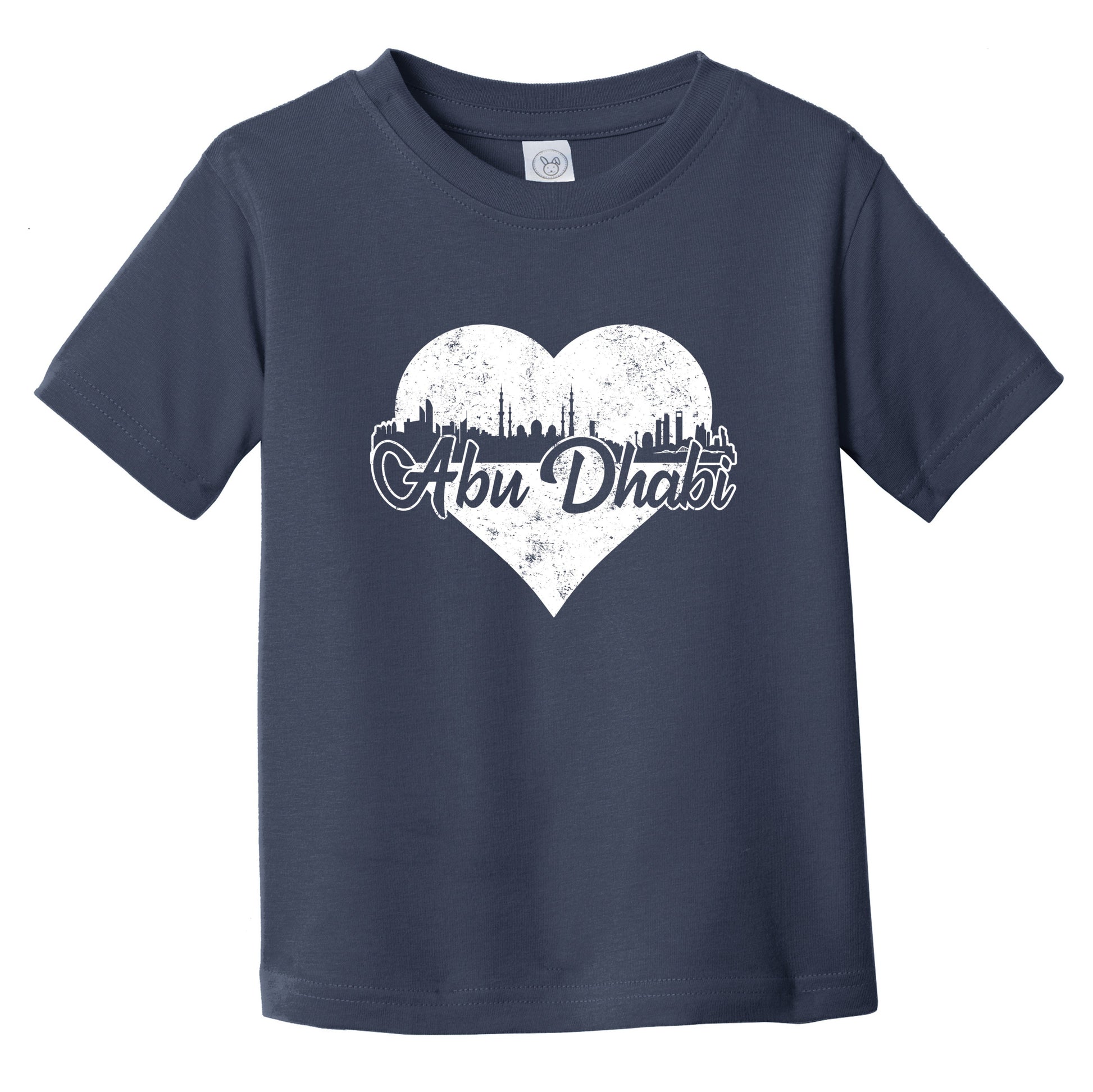 Retro Abu Dhabi United Arab Emirates Skyline Heart Infant Toddler T-Shirt