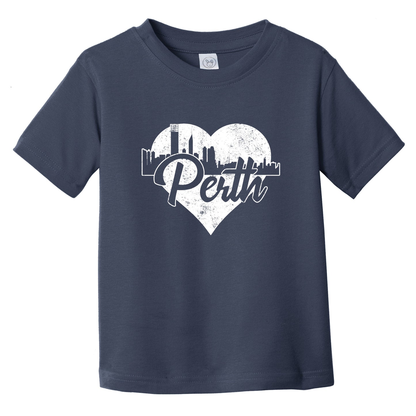 Retro Perth Australia Skyline Heart Distressed Infant Toddler T-Shirt