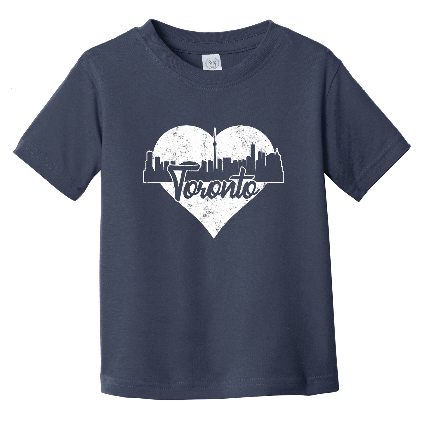 Retro Toronto Ontario Canada Skyline Heart Distressed Infant Toddler T-Shirt