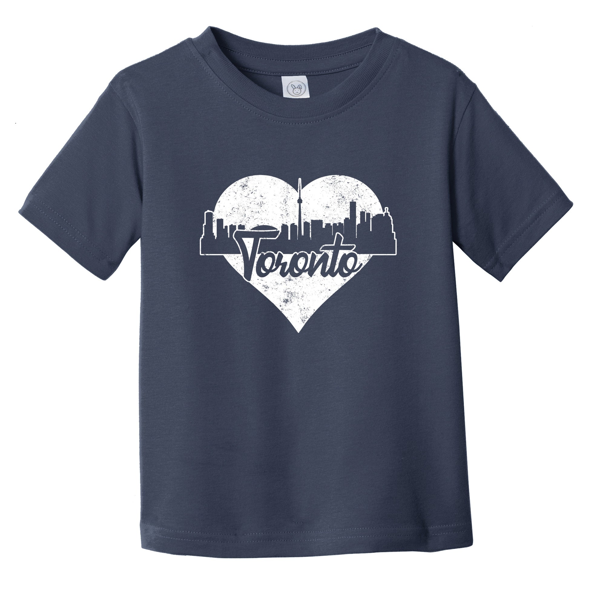 Retro Toronto Ontario Canada Skyline Heart Distressed Infant Toddler T-Shirt