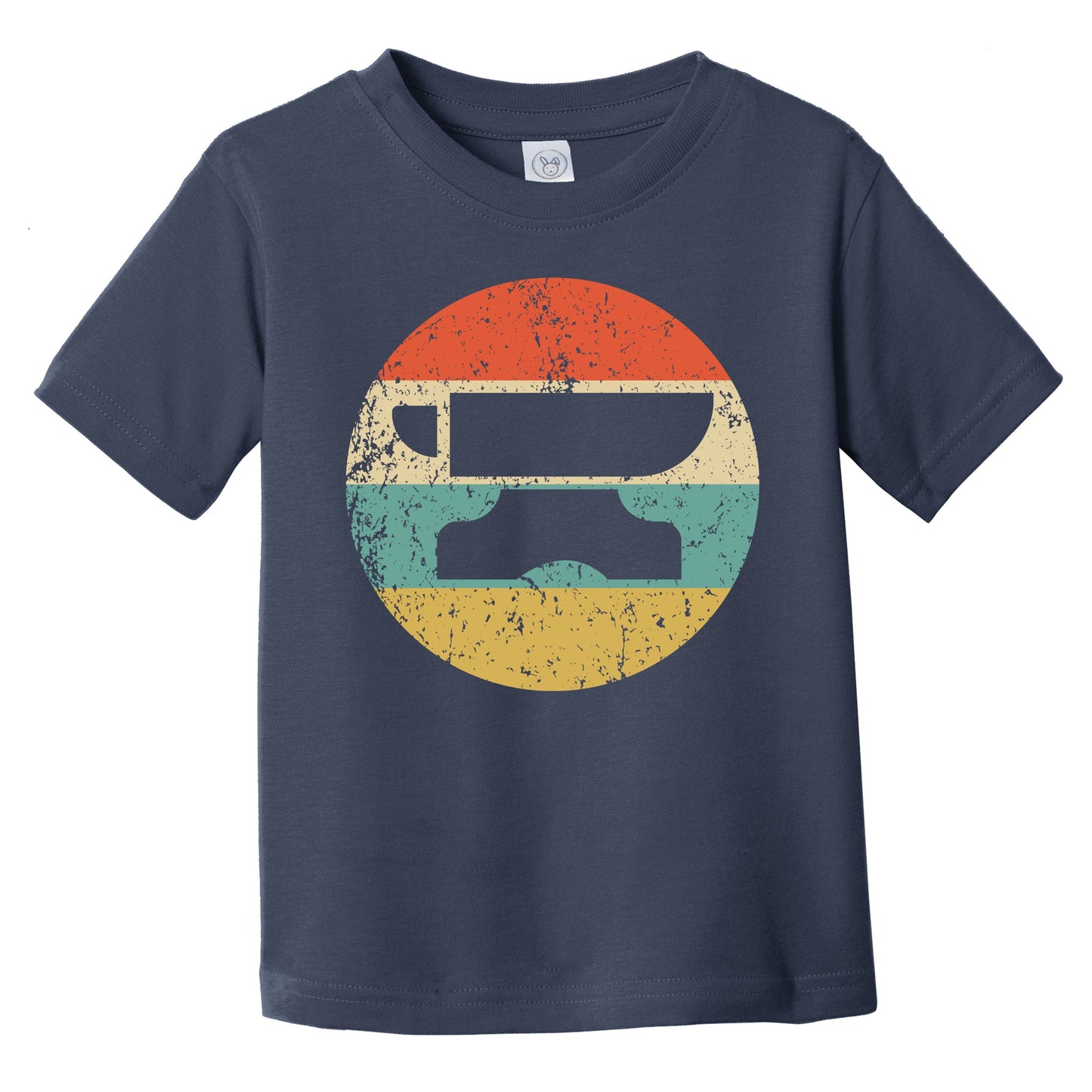 Retro Anvil 1960s 1970s Vintage Style Blacksmith Metalworker Infant Toddler T-Shirt
