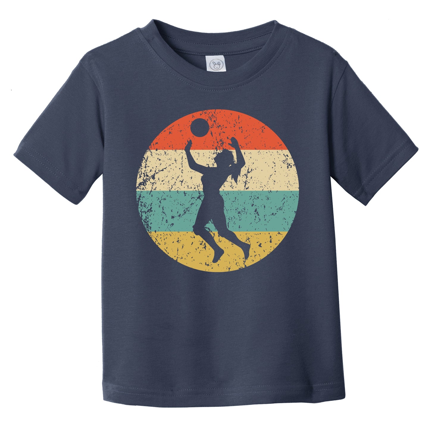 Retro Volleyball Serve 1960s 1970s Vintage Style Volleyball Infant Toddler T-Shirt