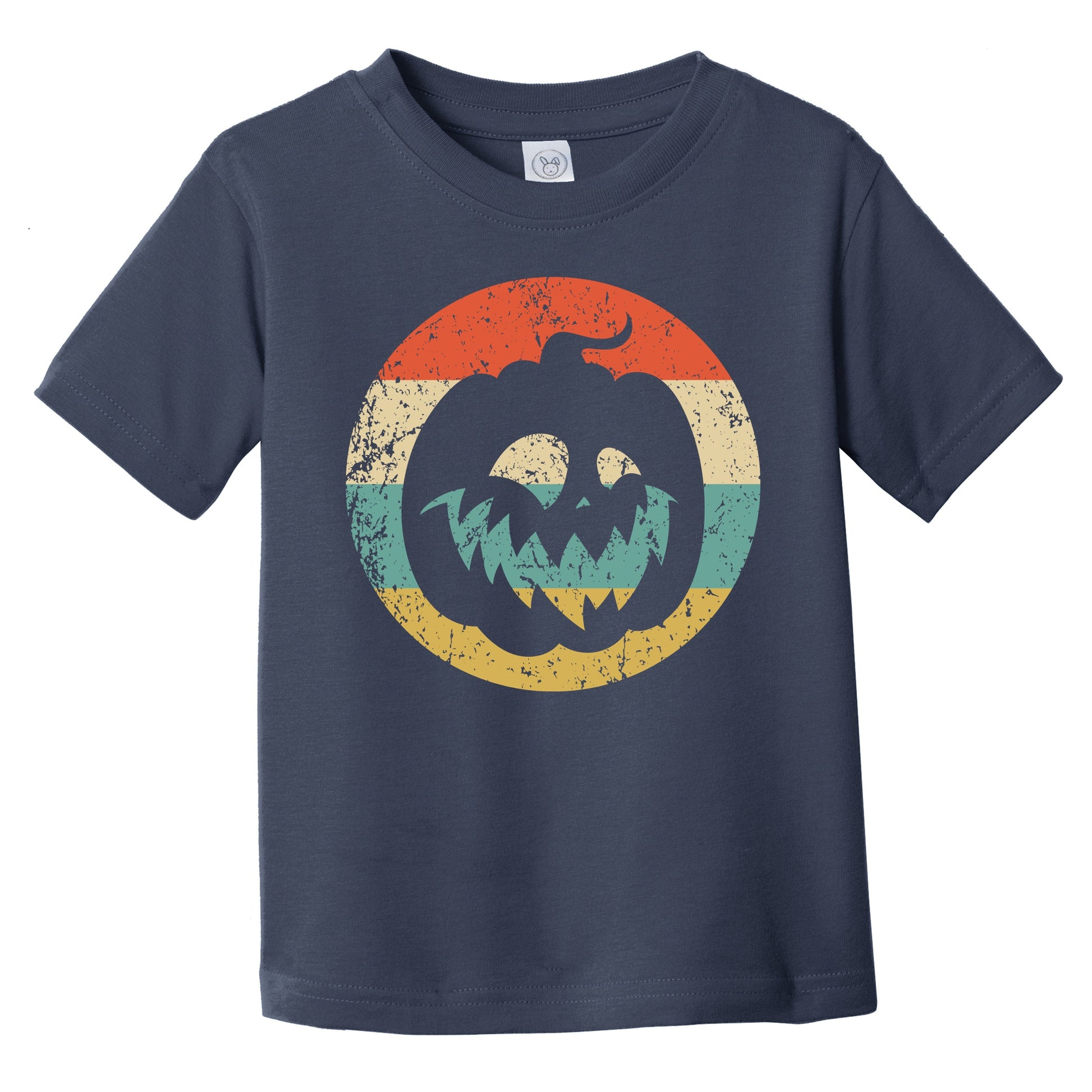 Retro Halloween Jackolantern Pumpkin Silhouette Spooky Scary Infant Toddler T-Shirt