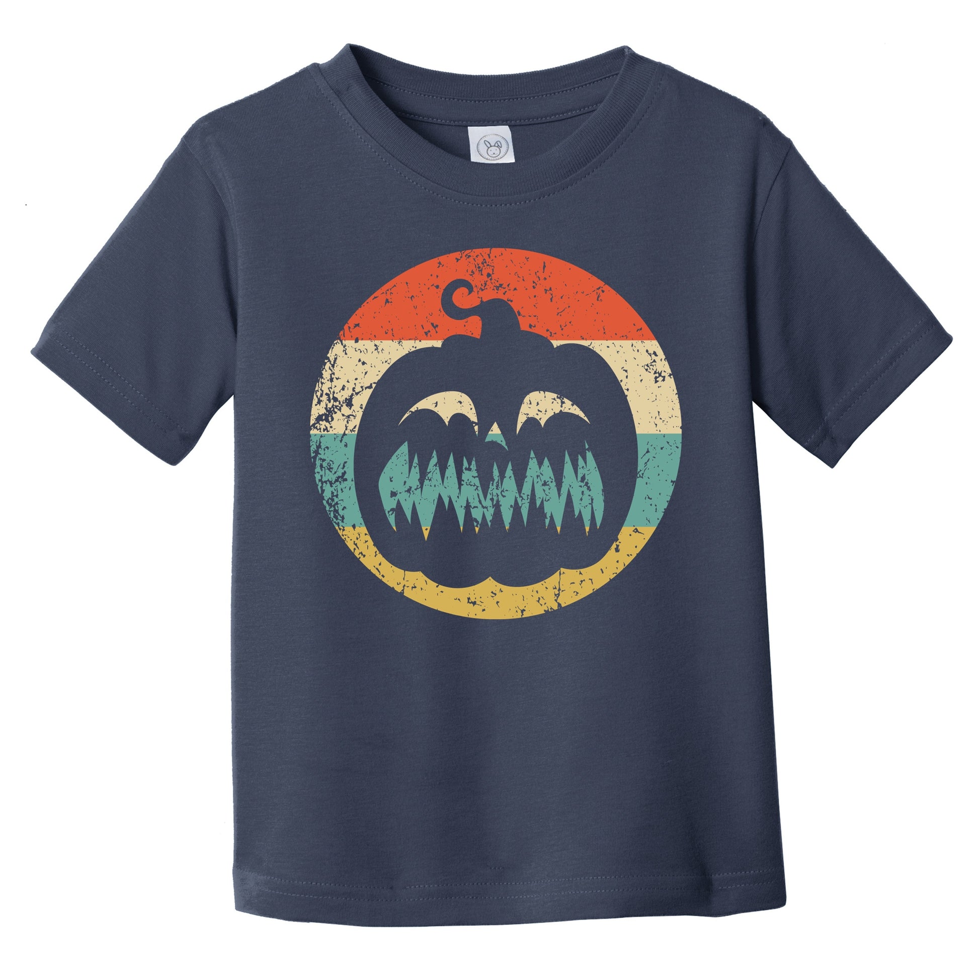 Halloween Jackolantern Pumpkin Silhouette Spooky Scary Retro Infant Toddler T-Shirt