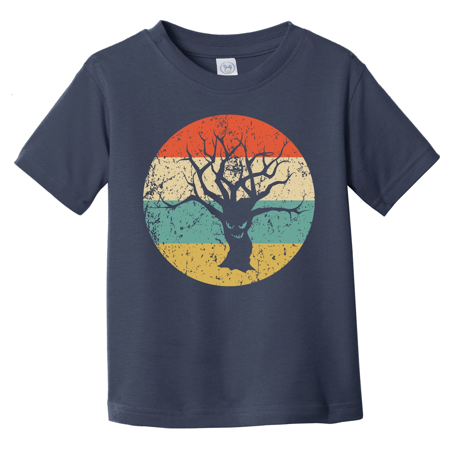 Retro Spooky Scary Haunted Tree Silhouette Creepy Halloween Infant Toddler T-Shirt