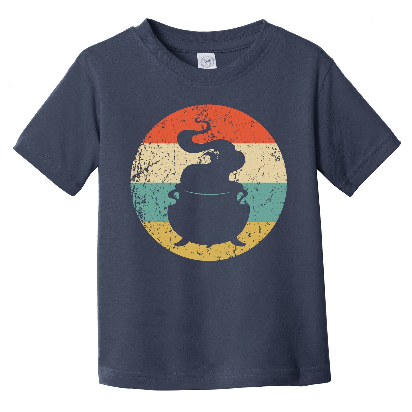 Retro Spooky Scary Witch Cauldron Silhouette Halloween Infant Toddler T-Shirt