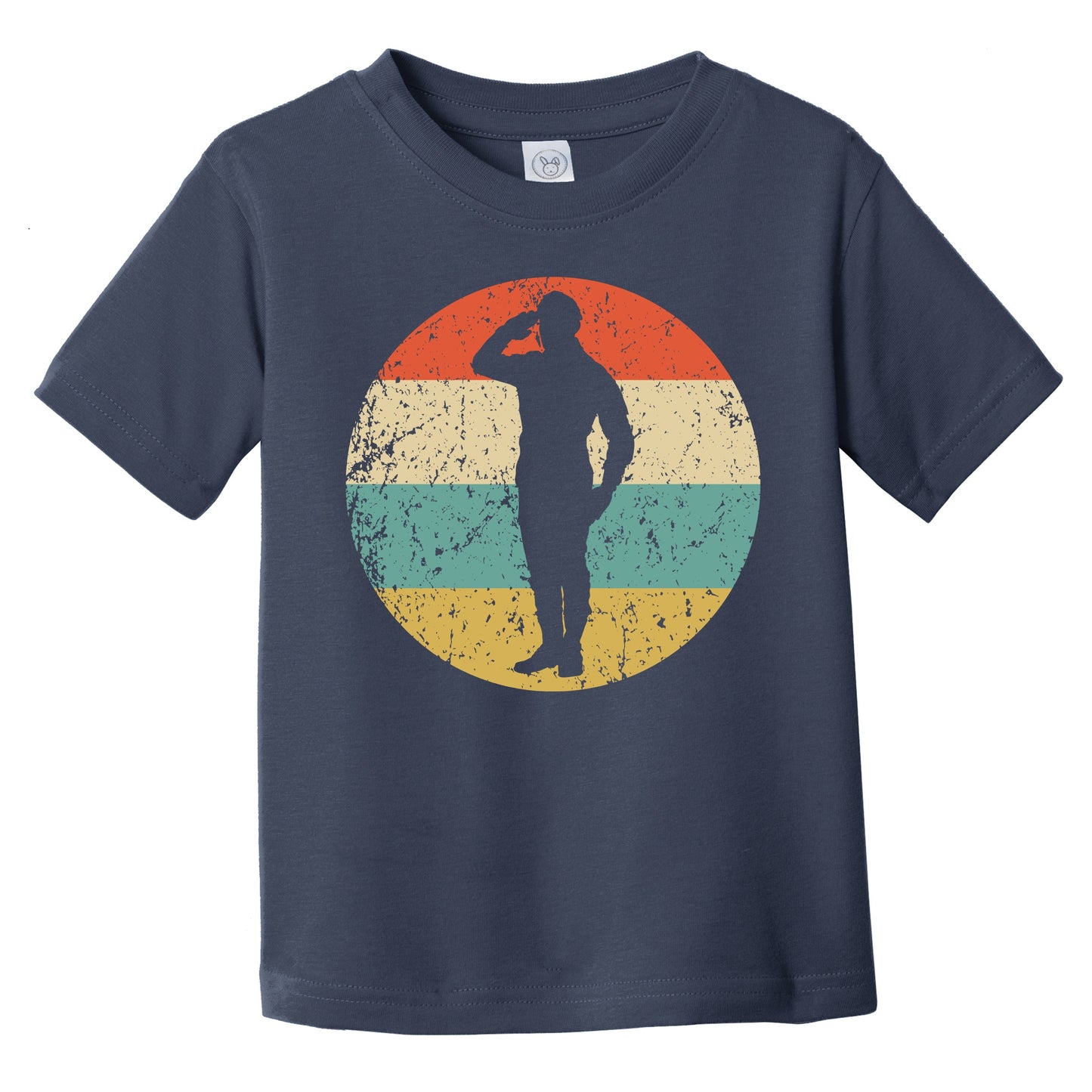 Military Man Salute Silhouette Retro Soldier Infant Toddler T-Shirt