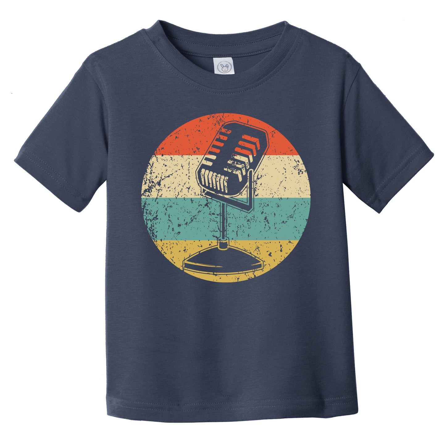 Old School Microphone Silhouette Retro Podcast Podcaster Infant Toddler T-Shirt