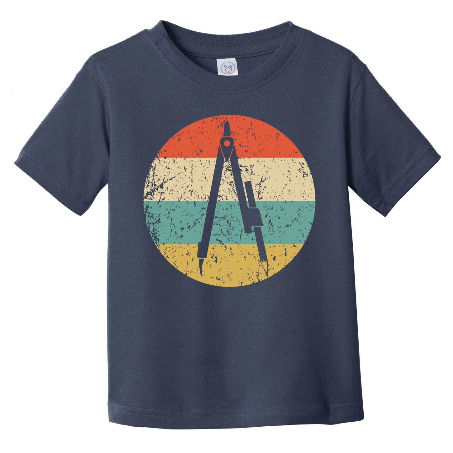 Pencil Compass Silhouette Retro Architect Engineer Infant Toddler T-Shirt