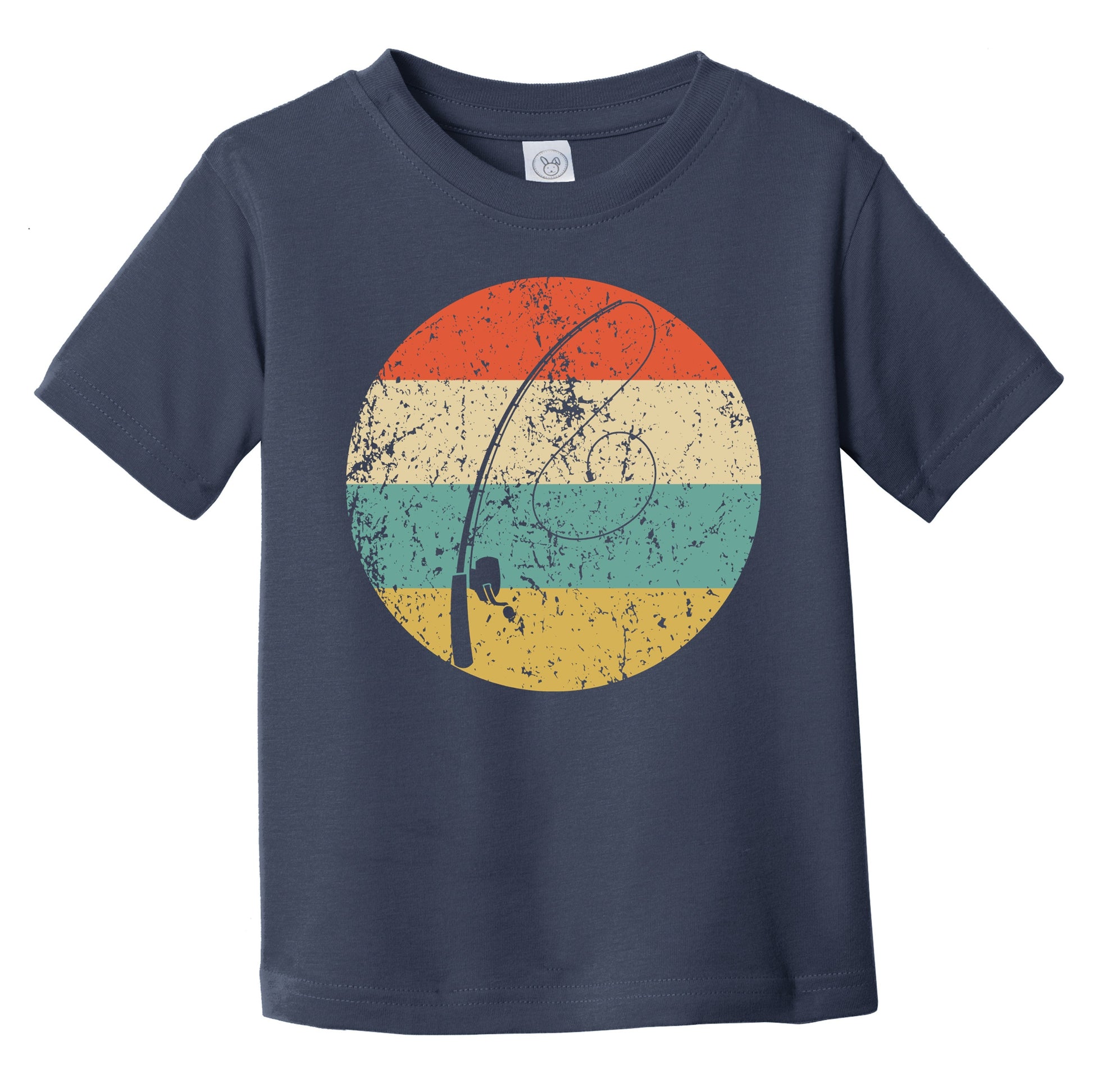 Fishing Pole Fishing Rod Silhouette Retro Fisherman Infant Toddler T-Shirt