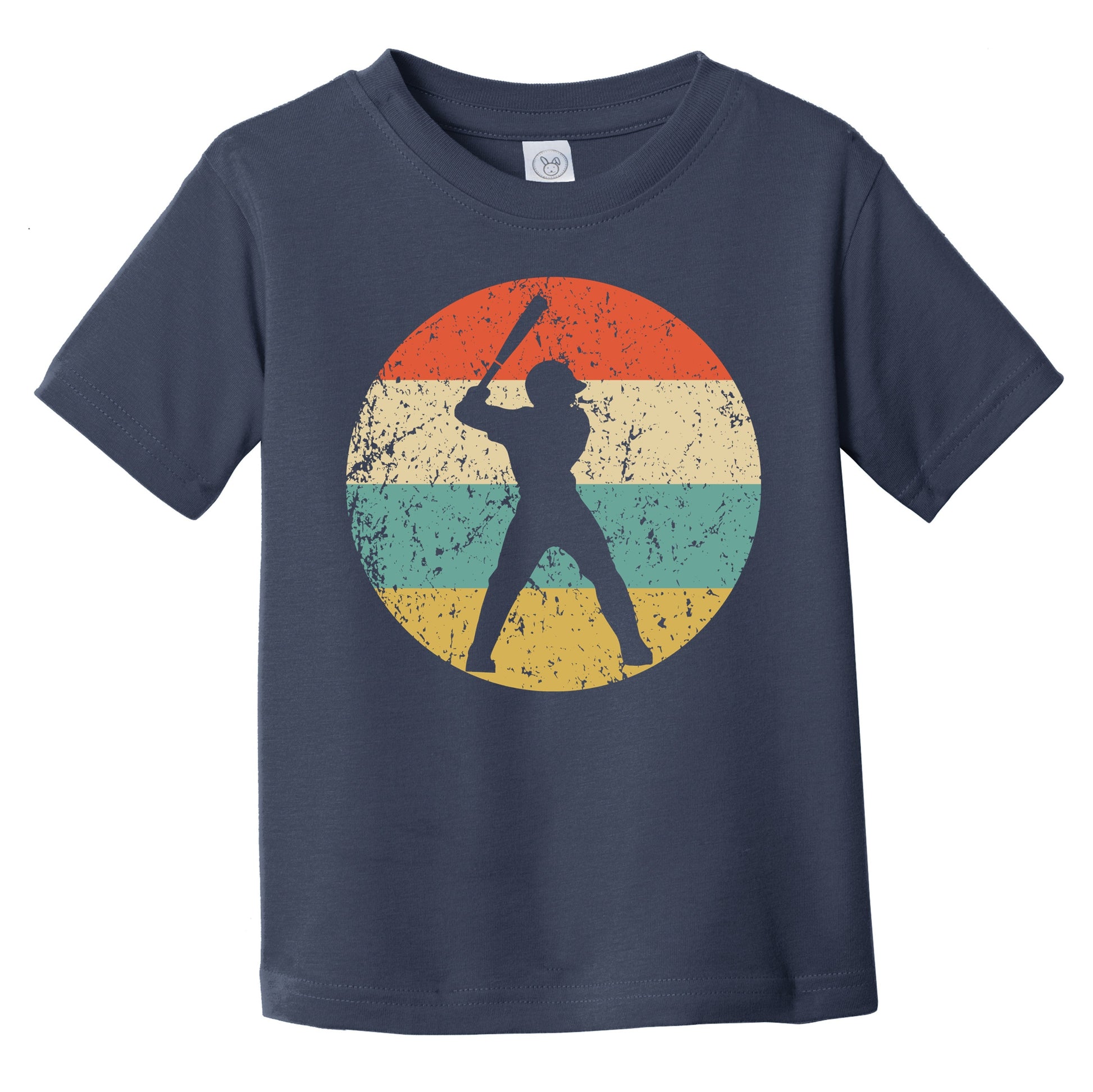 Baseball Player Baseball Batter Silhouette Retro Sports Infant Toddler T-Shirt
