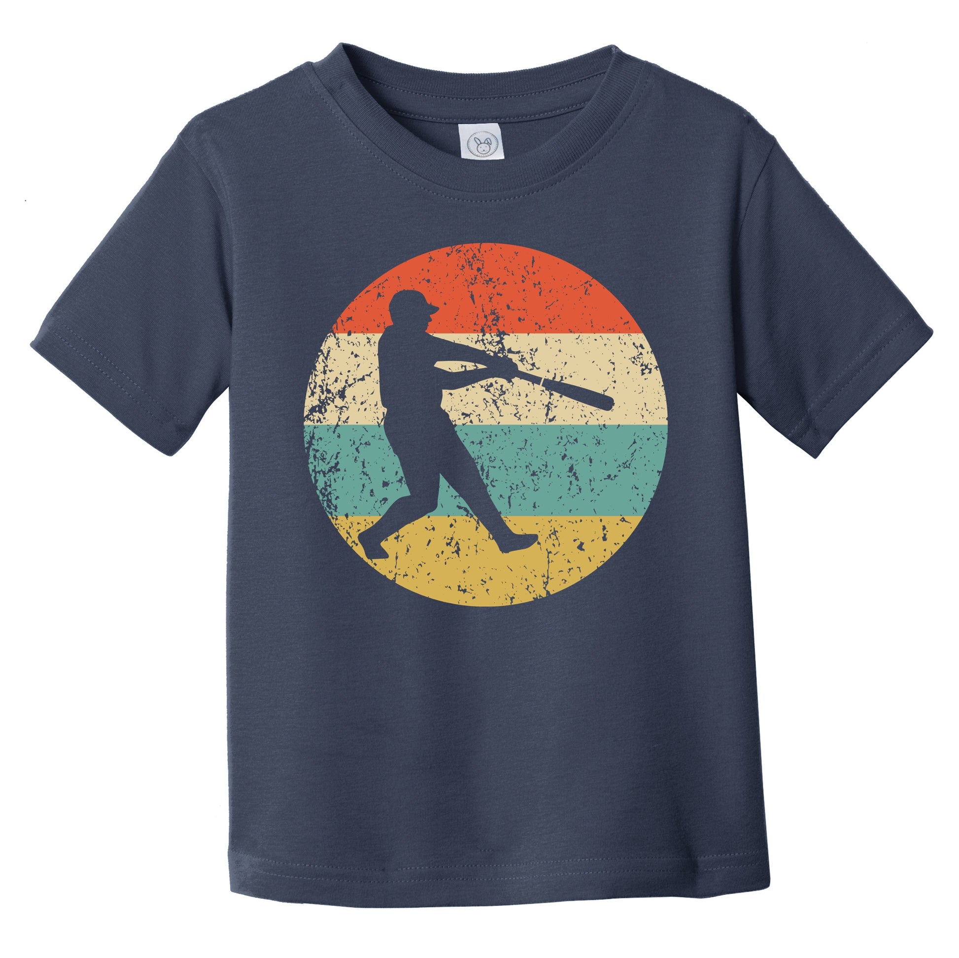 Baseball Batter Baseball Player Silhouette Retro Sports Infant Toddler T-Shirt