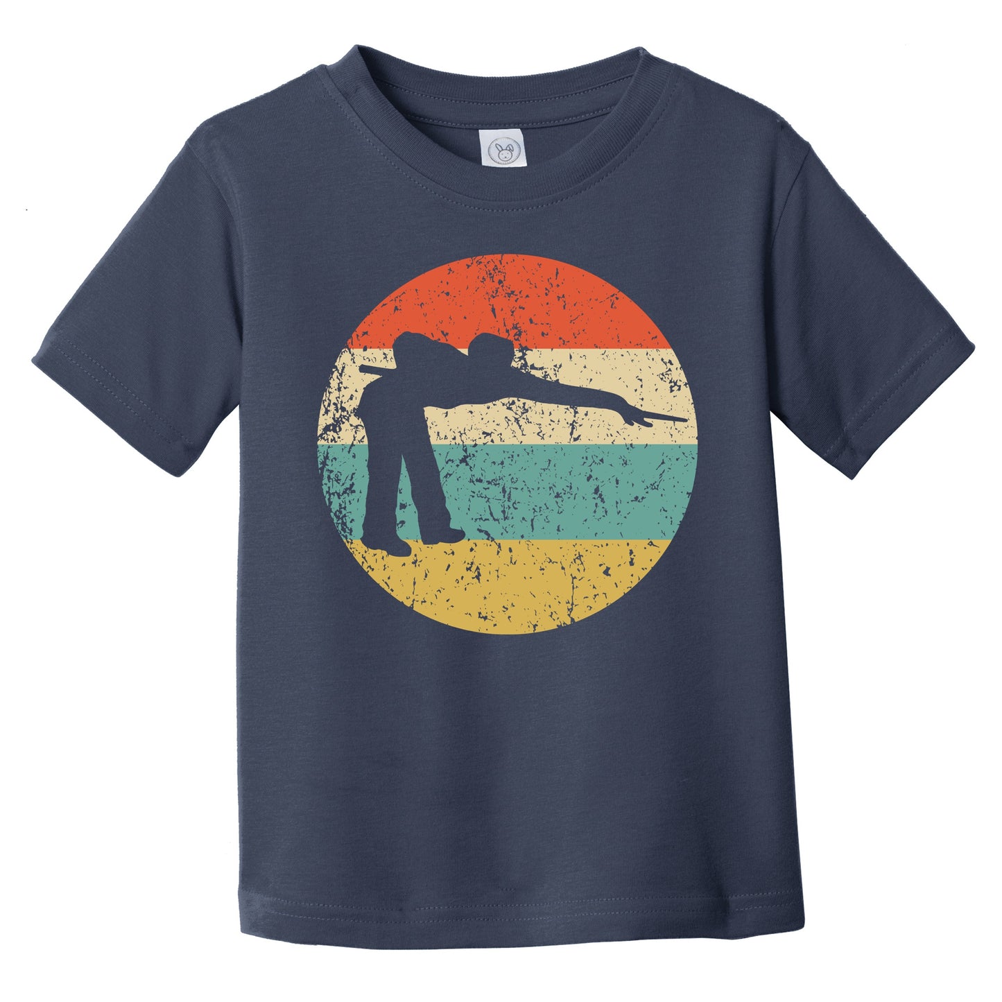 Billiards Player Pool Player Silhouette Retro Sports Infant Toddler T-Shirt