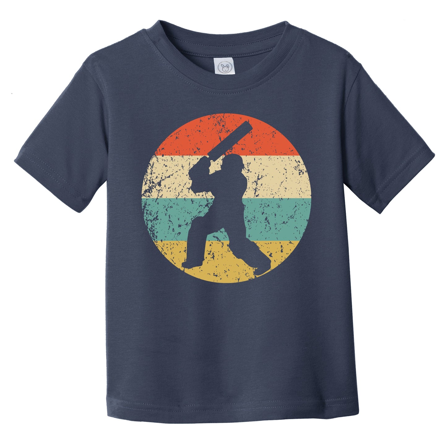 Cricket Player Silhouette Retro Sports Infant Toddler T-Shirt