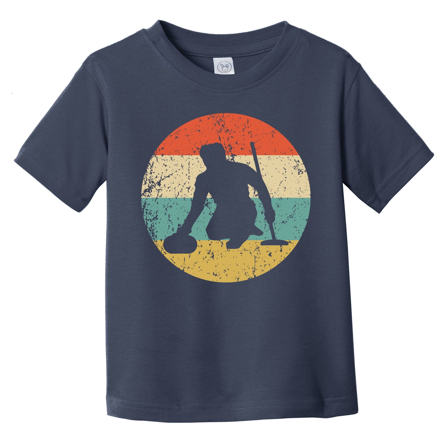 Curler Curling Silhouette Retro Sports Infant Toddler T-Shirt