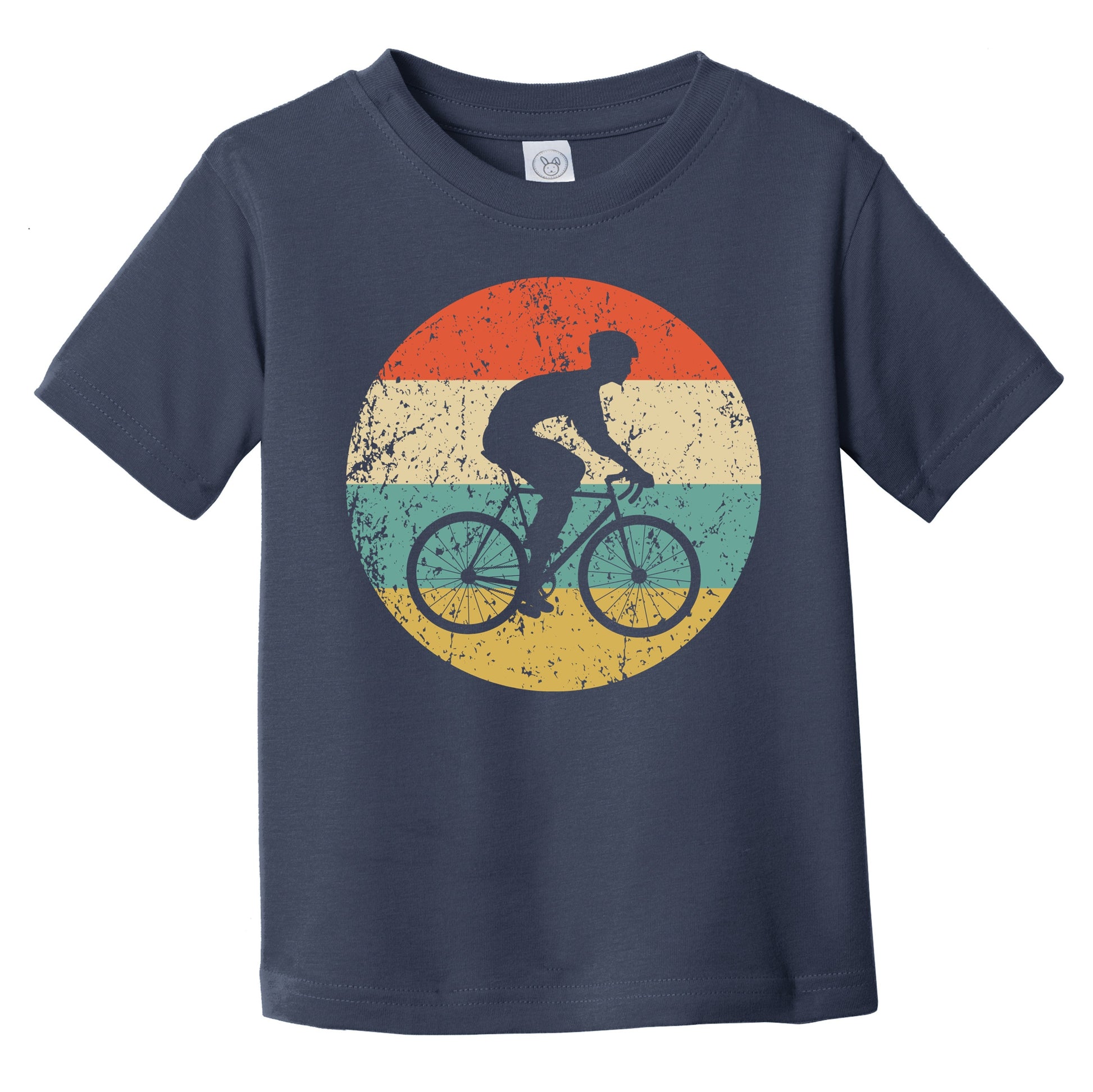 Cyclist Riding Bike Cycling Silhouette Retro Sports Infant Toddler T-Shirt