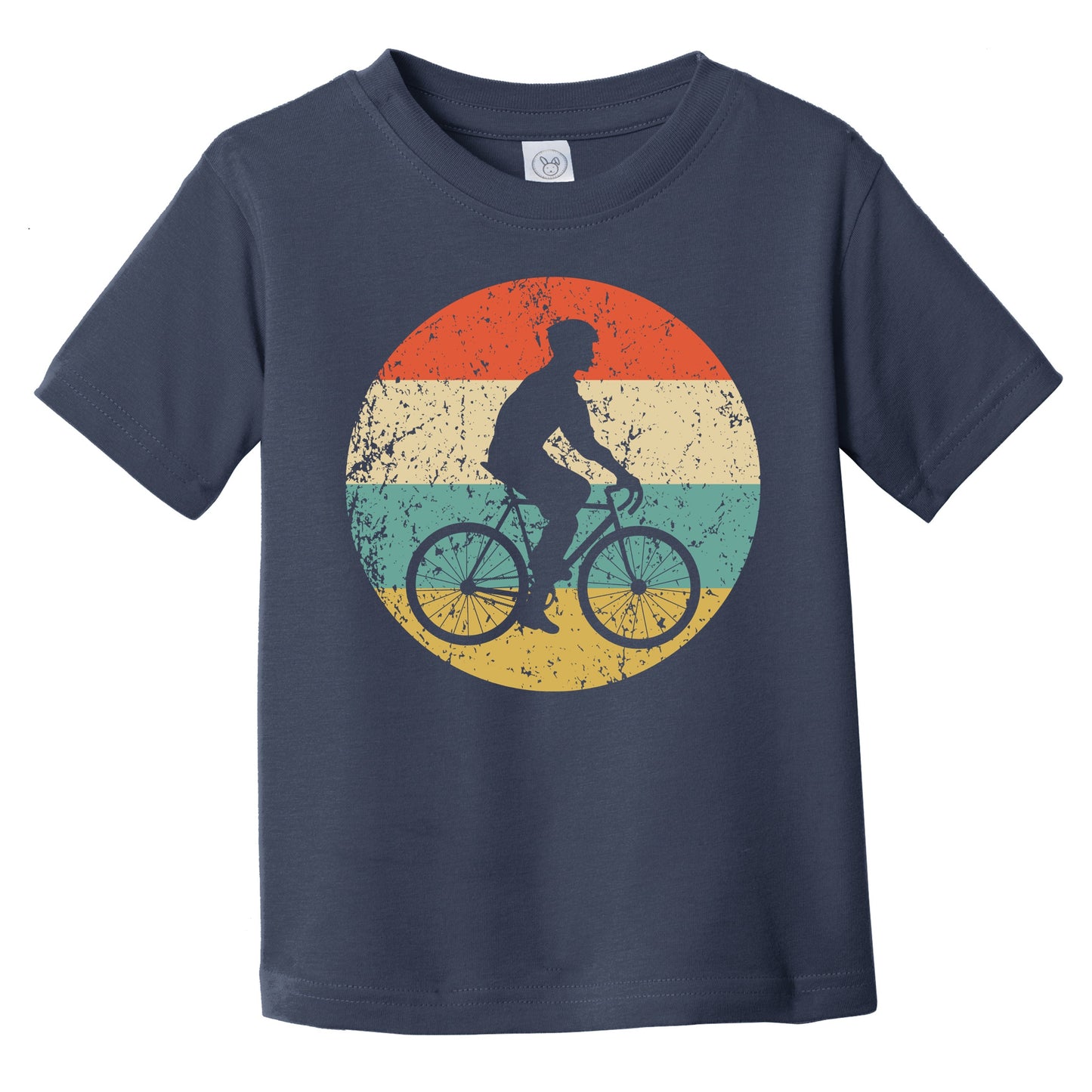 Cycling Cyclist Riding Bike Silhouette Retro Sports Infant Toddler T-Shirt