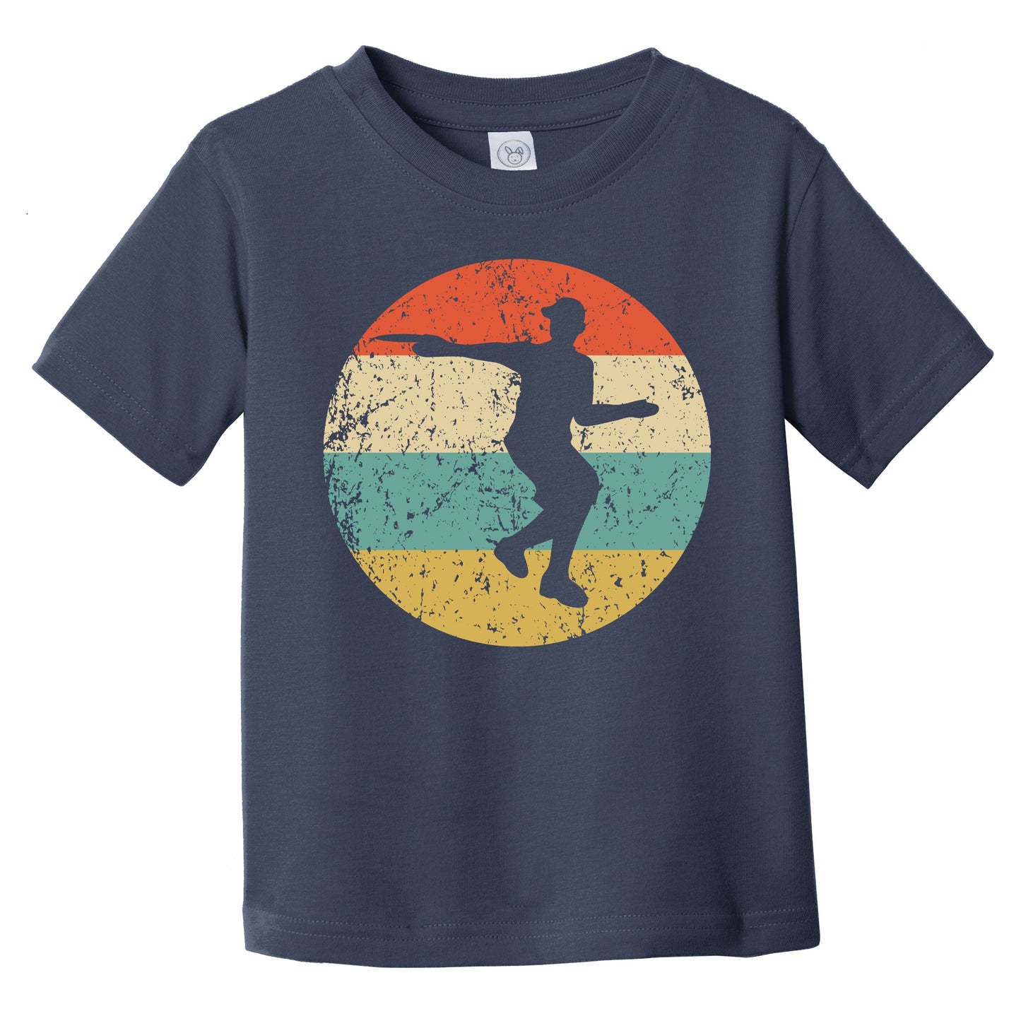 Disc Golf Player Silhouette Retro Sports Infant Toddler T-Shirt