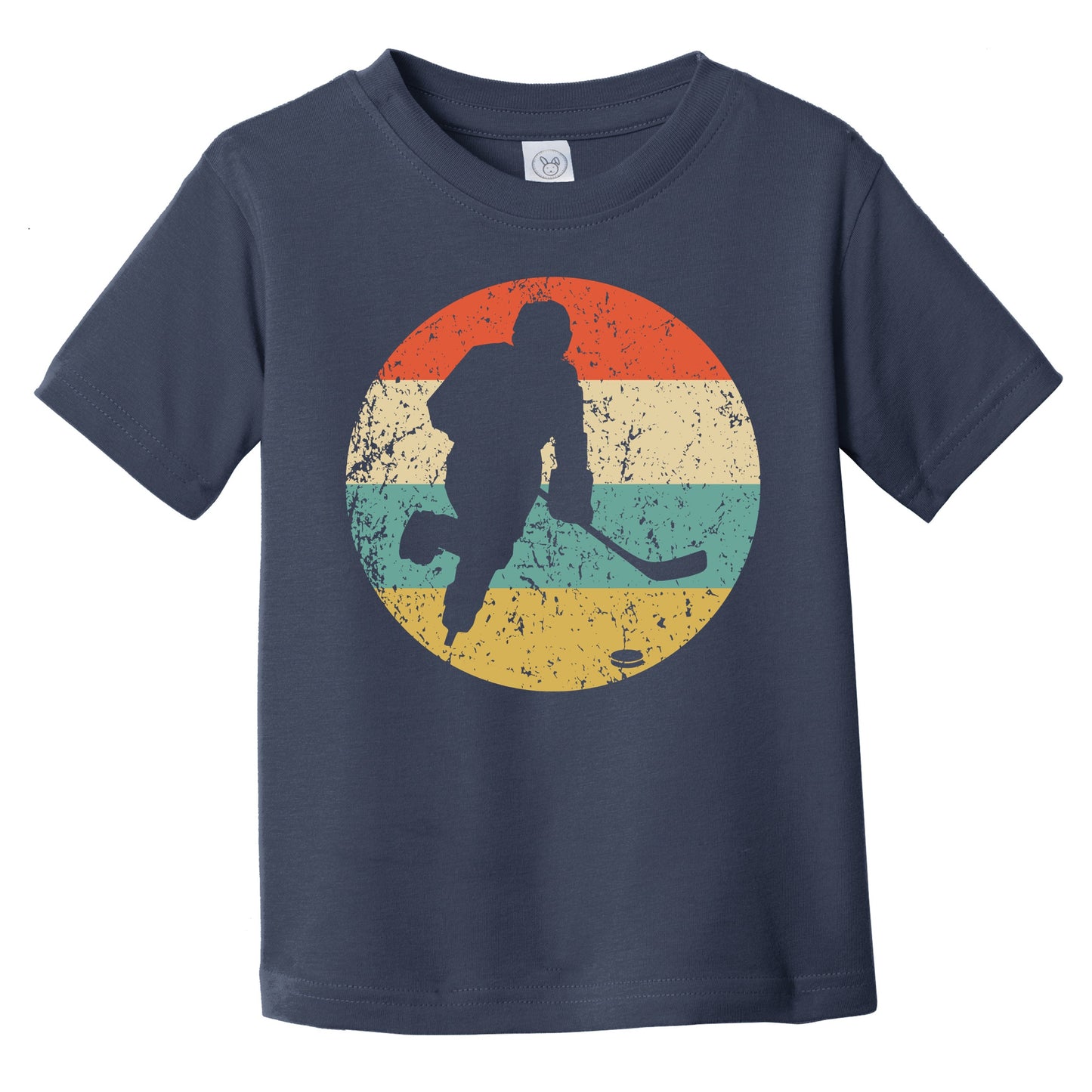 Hockey Player Silhouette Retro Sports Infant Toddler T-Shirt