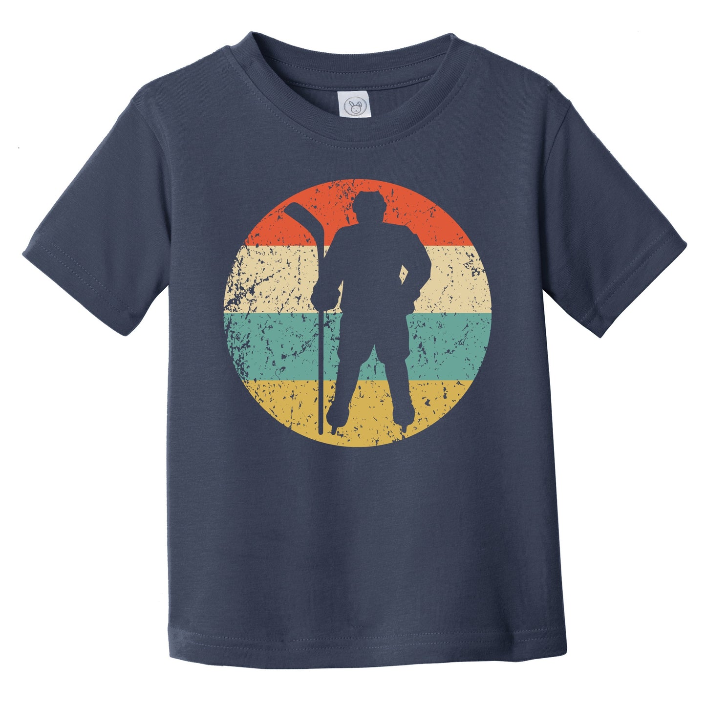 Hockey Player Silhouette Retro Sports Infant Toddler T-Shirt