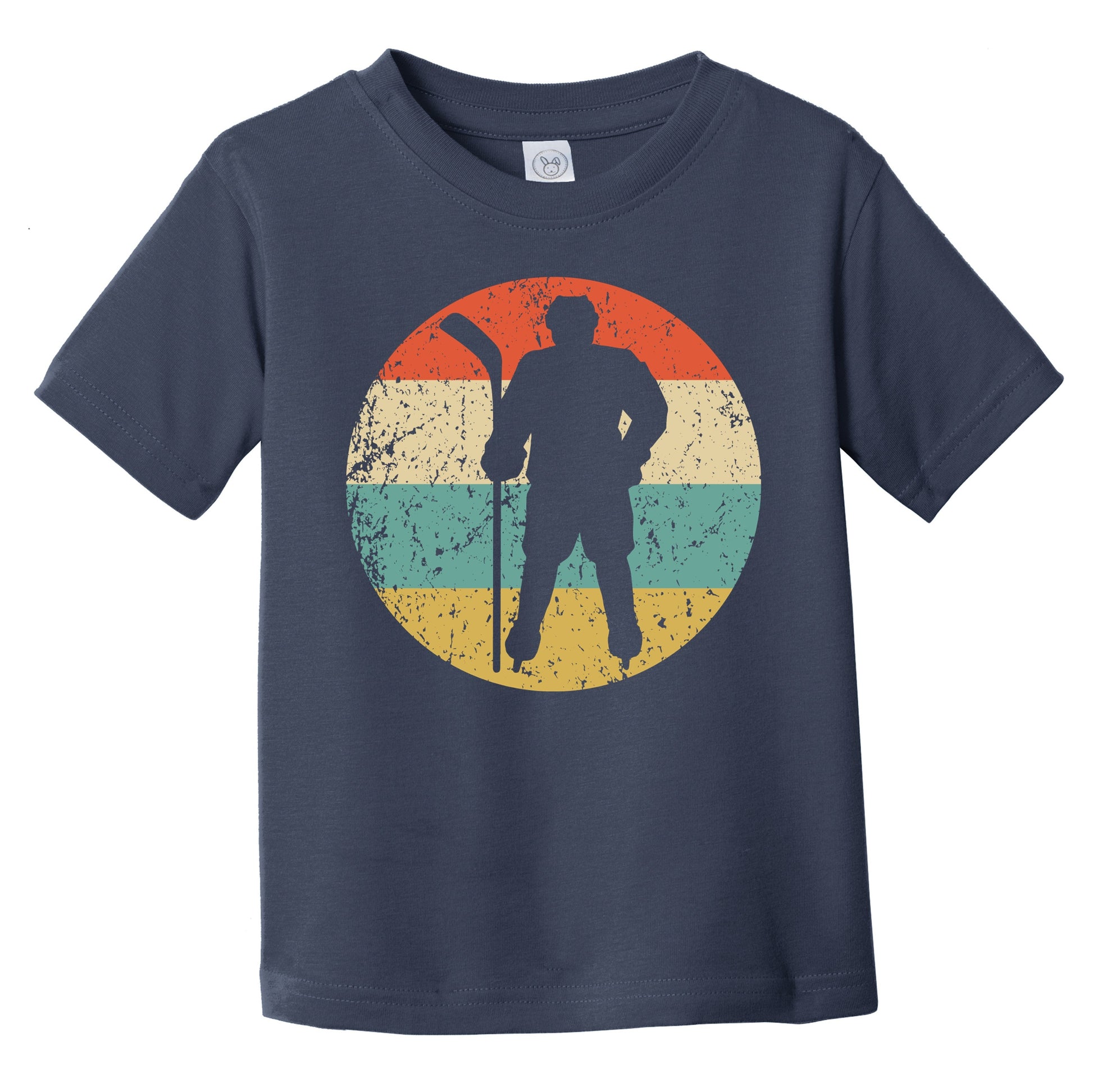 Hockey Player Silhouette Retro Sports Infant Toddler T-Shirt
