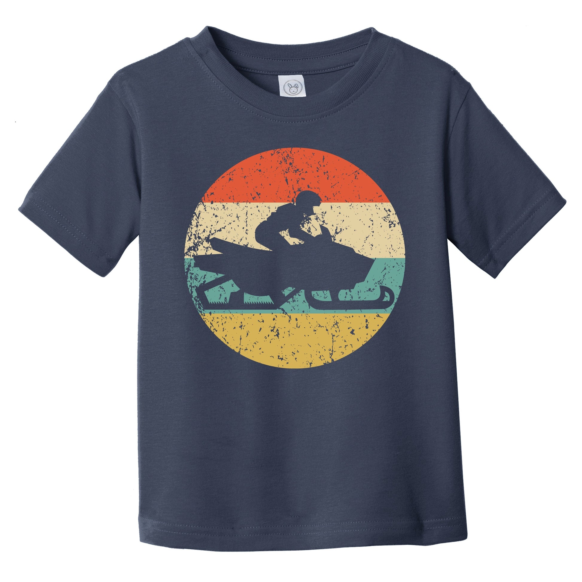 Snowmobile Snowmobiler Silhouette Retro Winter Sports Infant Toddler T-Shirt