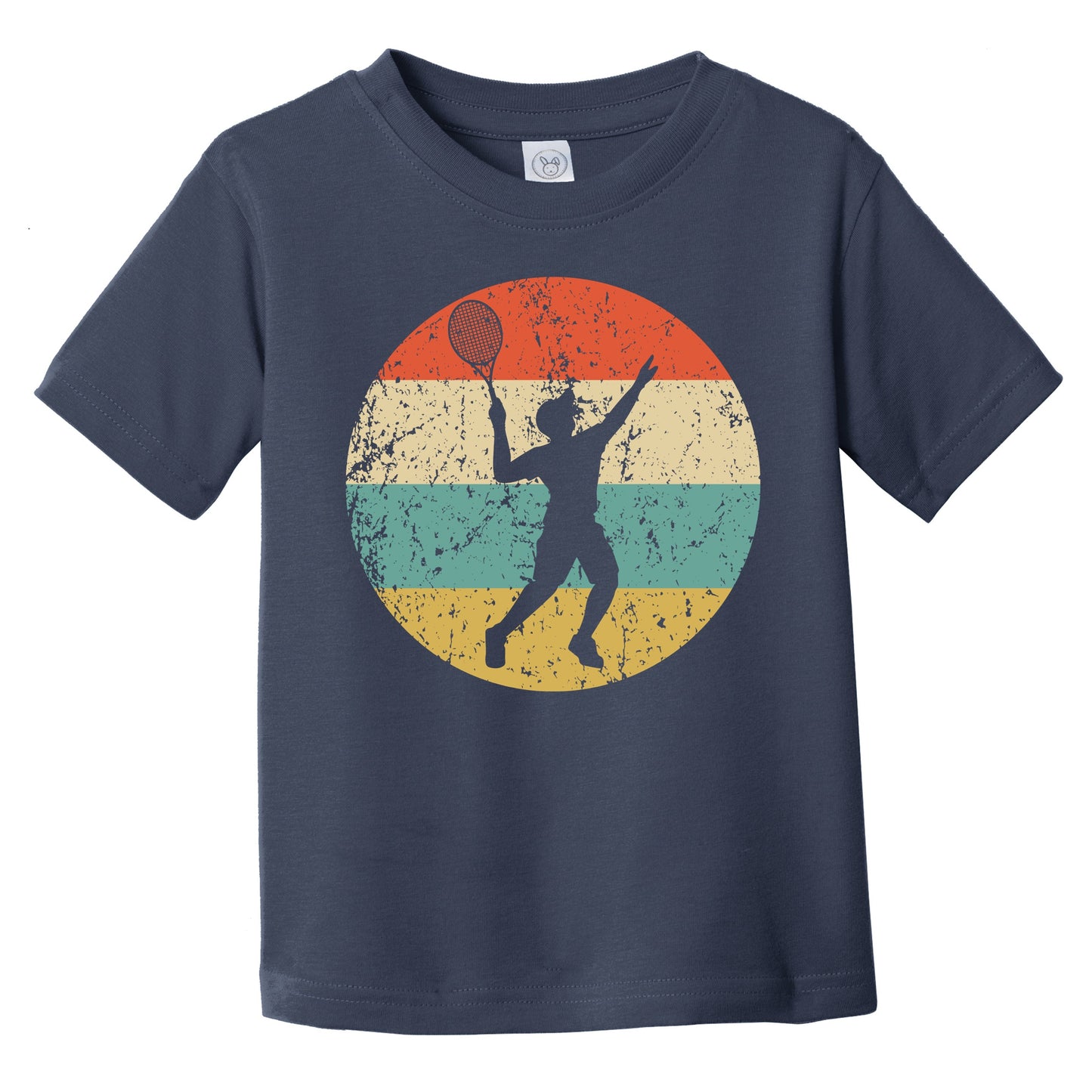 Tennis Player Serve Silhouette Retro Sports Infant Toddler T-Shirt