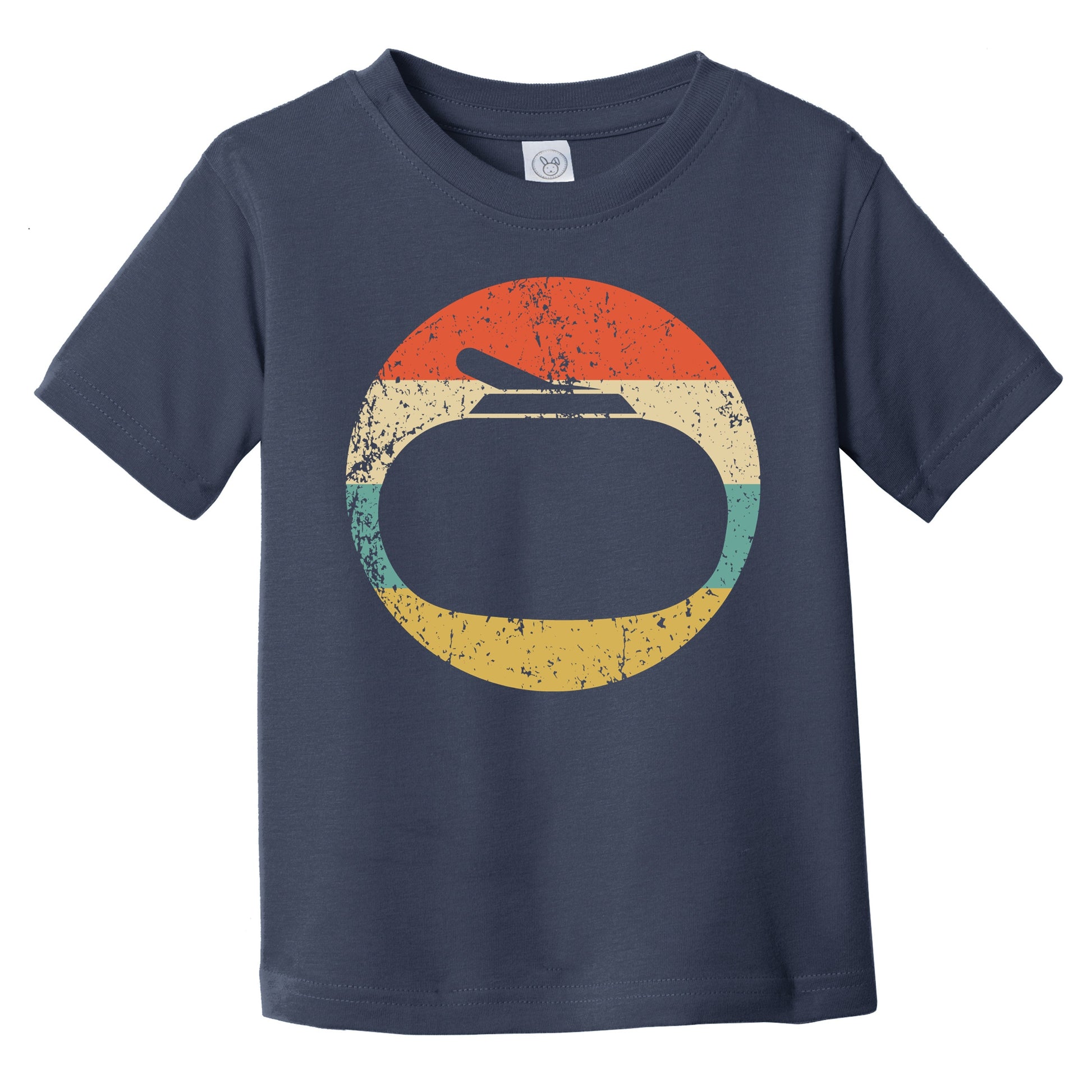 Curling Stone Silhouette Retro Winter Sports Infant Toddler T-Shirt