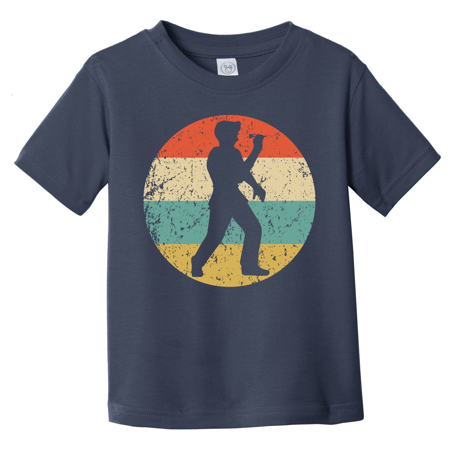 Darts Player Silhouette Retro Darts Infant Toddler T-Shirt