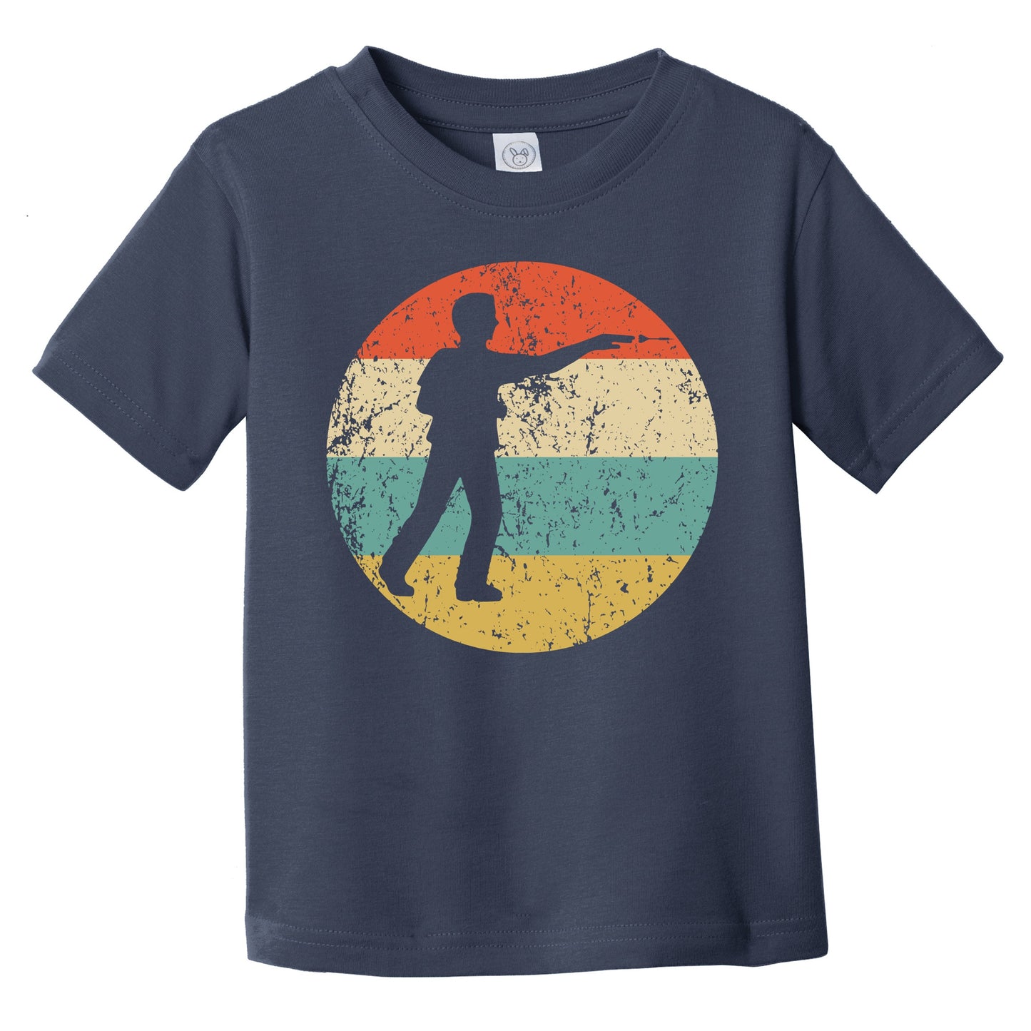 Darts Player Silhouette Retro Darts Infant Toddler T-Shirt