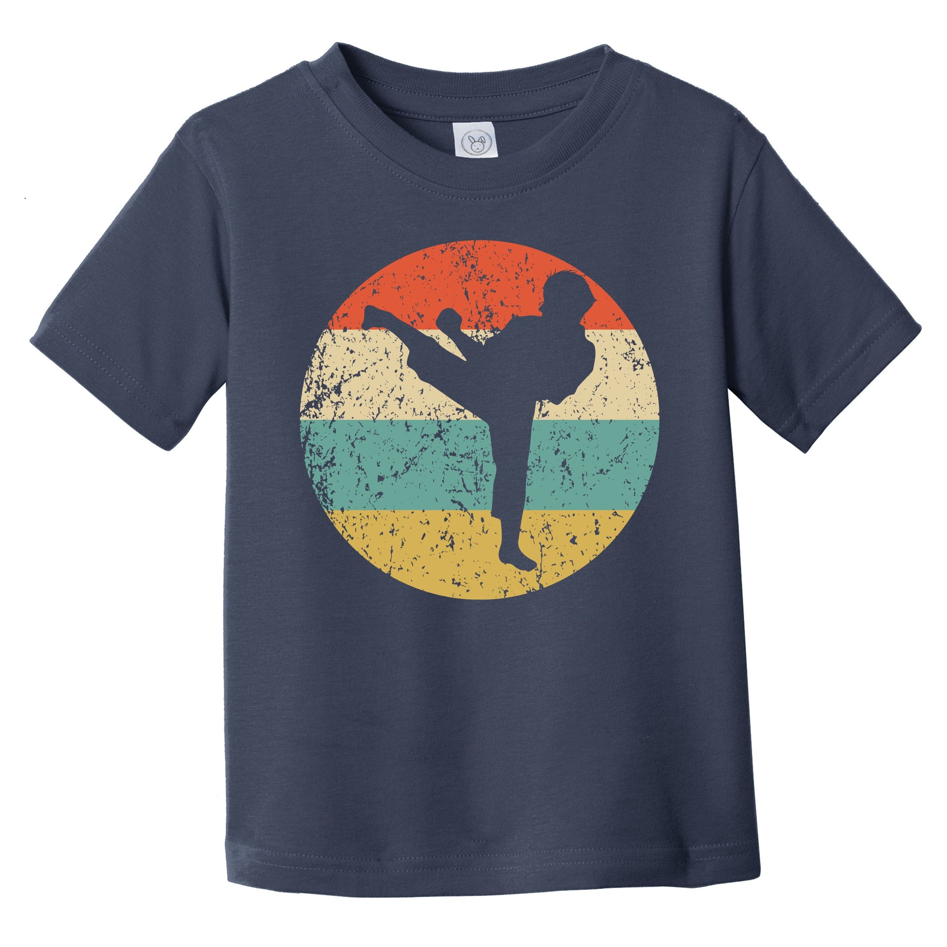 Taekwondo Karate Kick Silhouette Retro Martial Arts Infant Toddler T-Shirt