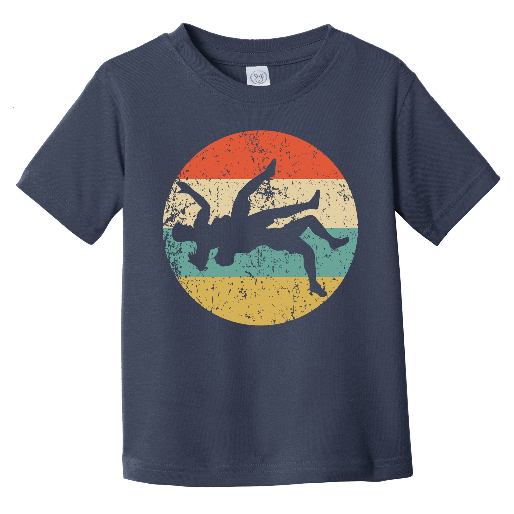 Wrestler Takedown Wrestling Silhouette Retro Sports Infant Toddler T-Shirt