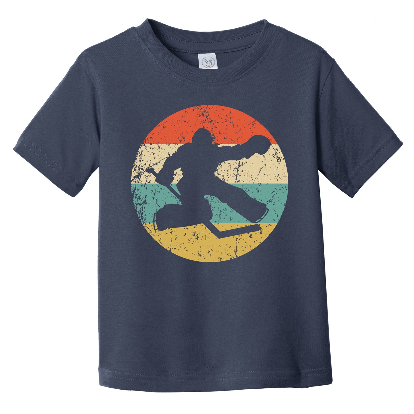 Hockey Player Goalie Silhouette Retro Sports Infant Toddler T-Shirt